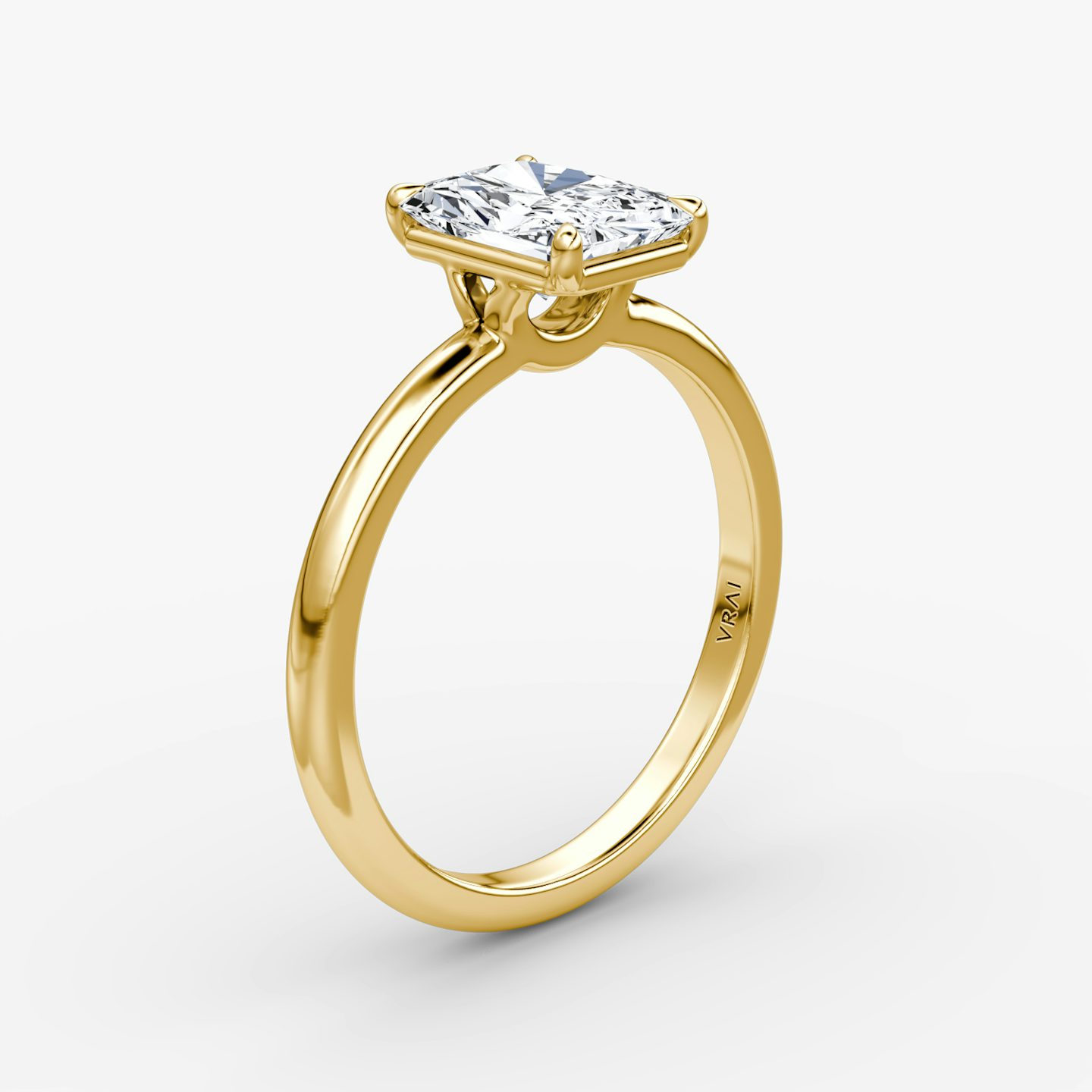 The Signature | Radiant | 18k | 18k Yellow Gold | Band: Plain | Band width: Large | Setting style: Plain | Diamond orientation: vertical | Carat weight: See full inventory