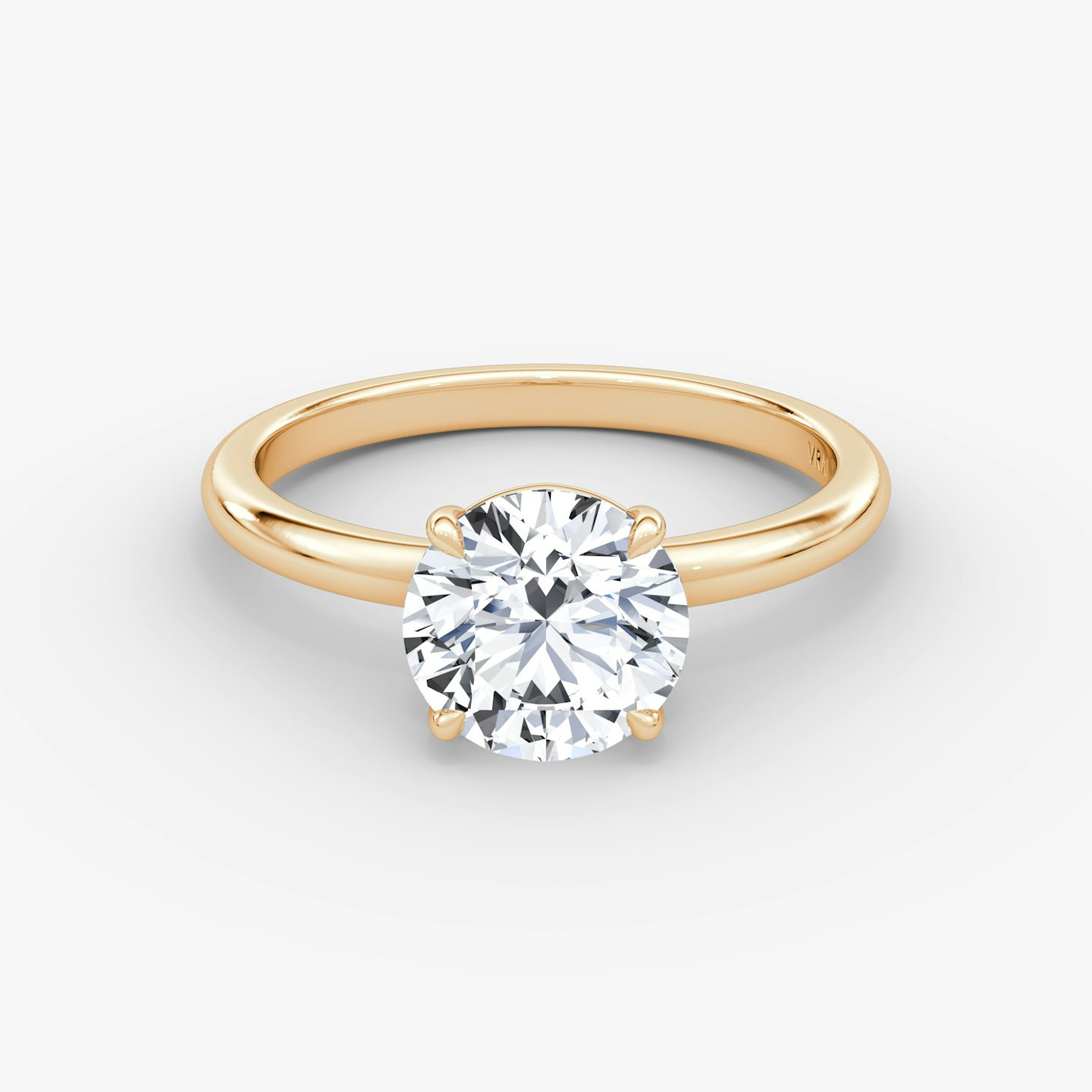 The Signature | Round Brilliant | 14k | 14k Rose Gold | Band: Plain | Band width: Large | Carat weight: See full inventory | Setting style: Plain | Diamond orientation: vertical