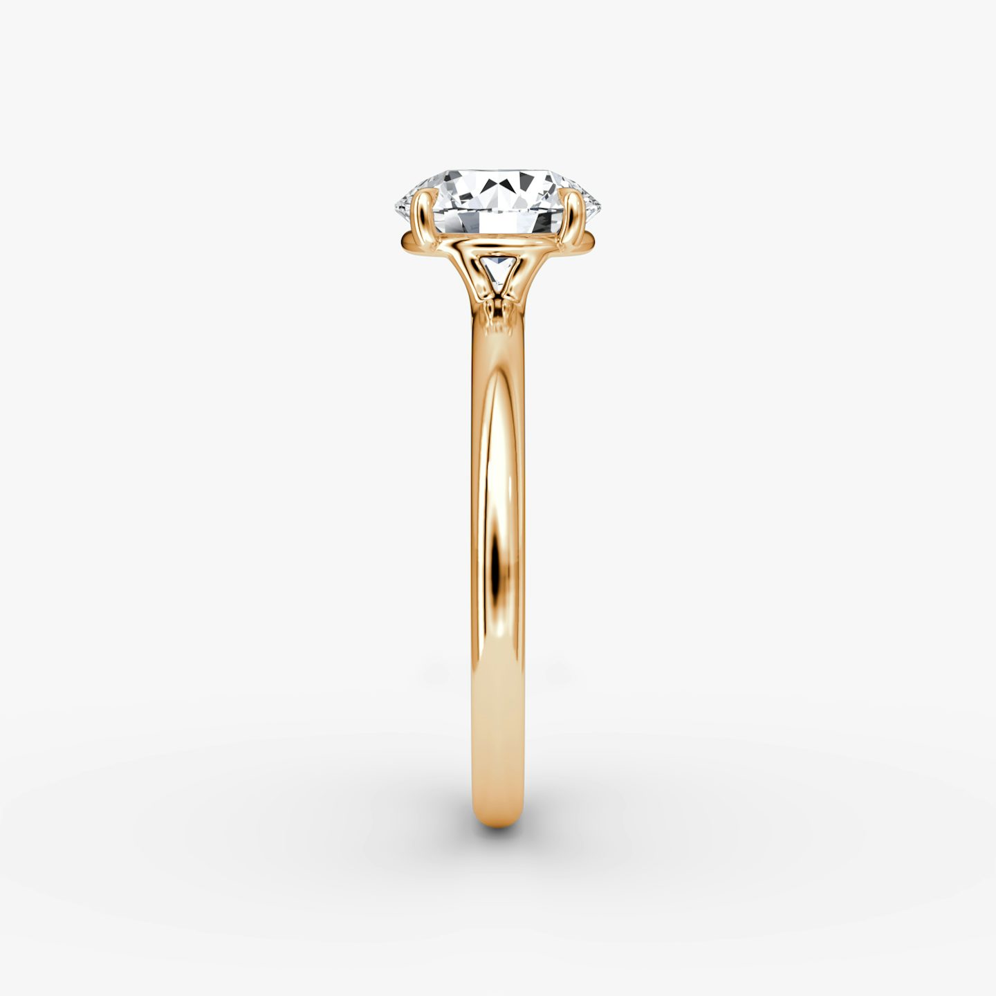 The Signature | Round Brilliant | 14k | 14k Rose Gold | Band width: Large | Band: Plain | Setting style: Plain | Carat weight: See full inventory | Diamond orientation: vertical