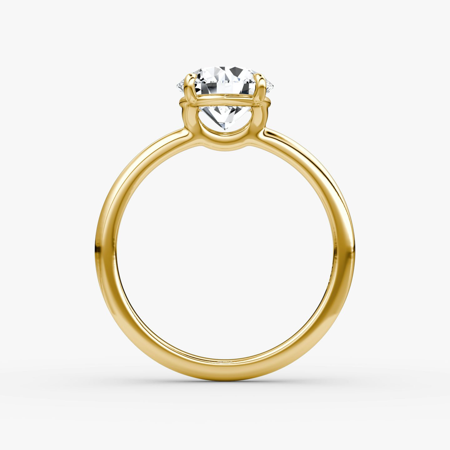 The Signature | Round Brilliant | 18k | 18k Yellow Gold | Band width: Large | Band: Plain | Setting style: Plain | Carat weight: See full inventory | Diamond orientation: vertical