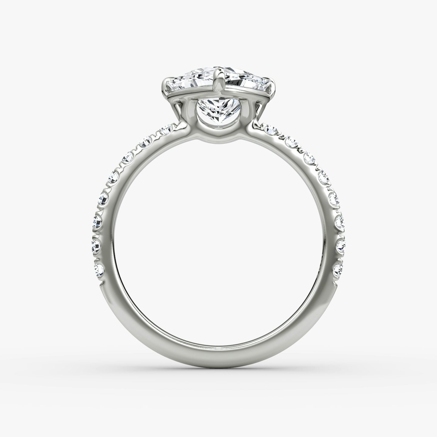 The Signature | Trillion | Platinum | Band: Pavé | Band width: Large | Setting style: Plain | Diamond orientation: vertical | Carat weight: See full inventory