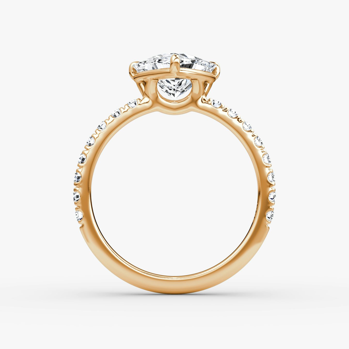 The Signature | Trillion | 14k | 14k Rose Gold | Band: Pavé | Band width: Large | Setting style: Plain | Diamond orientation: vertical | Carat weight: See full inventory