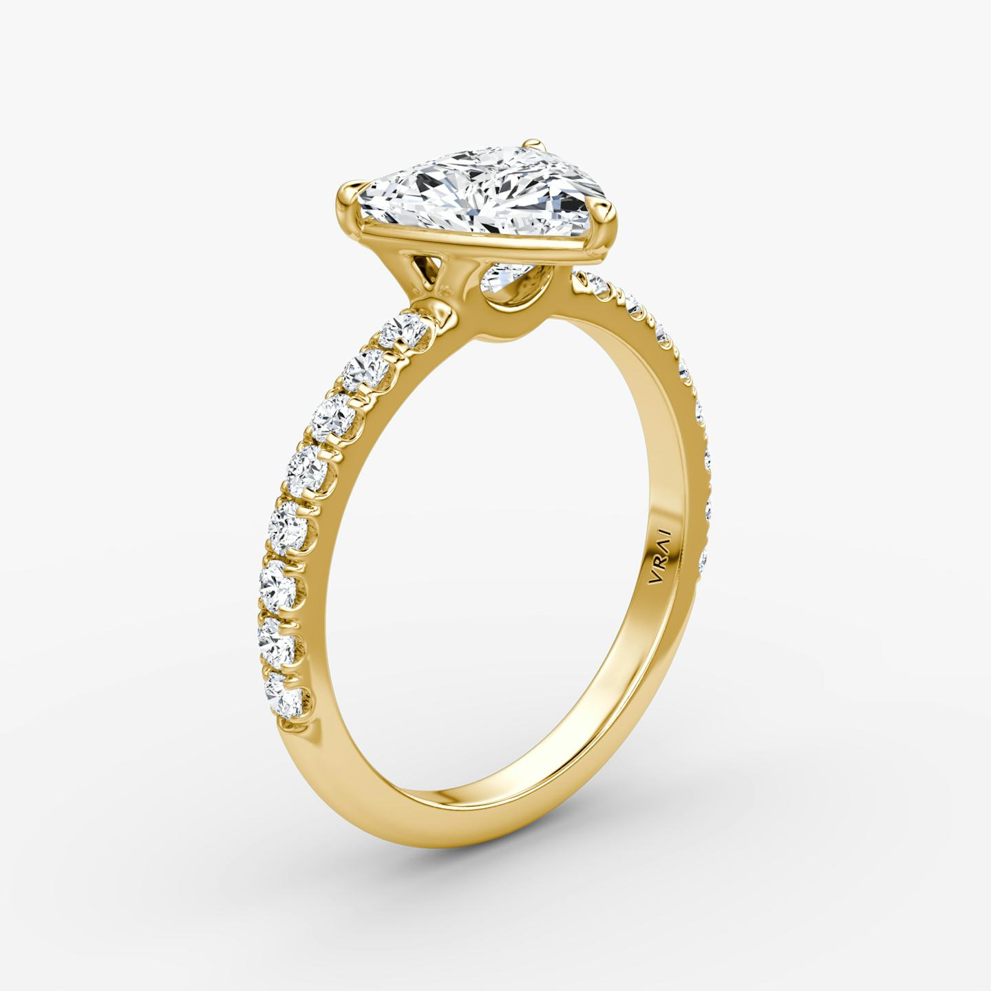 The Signature | Trillion | 18k | 18k Yellow Gold | Band width: Large | Band: Pavé | Setting style: Plain | Diamond orientation: vertical | Carat weight: See full inventory