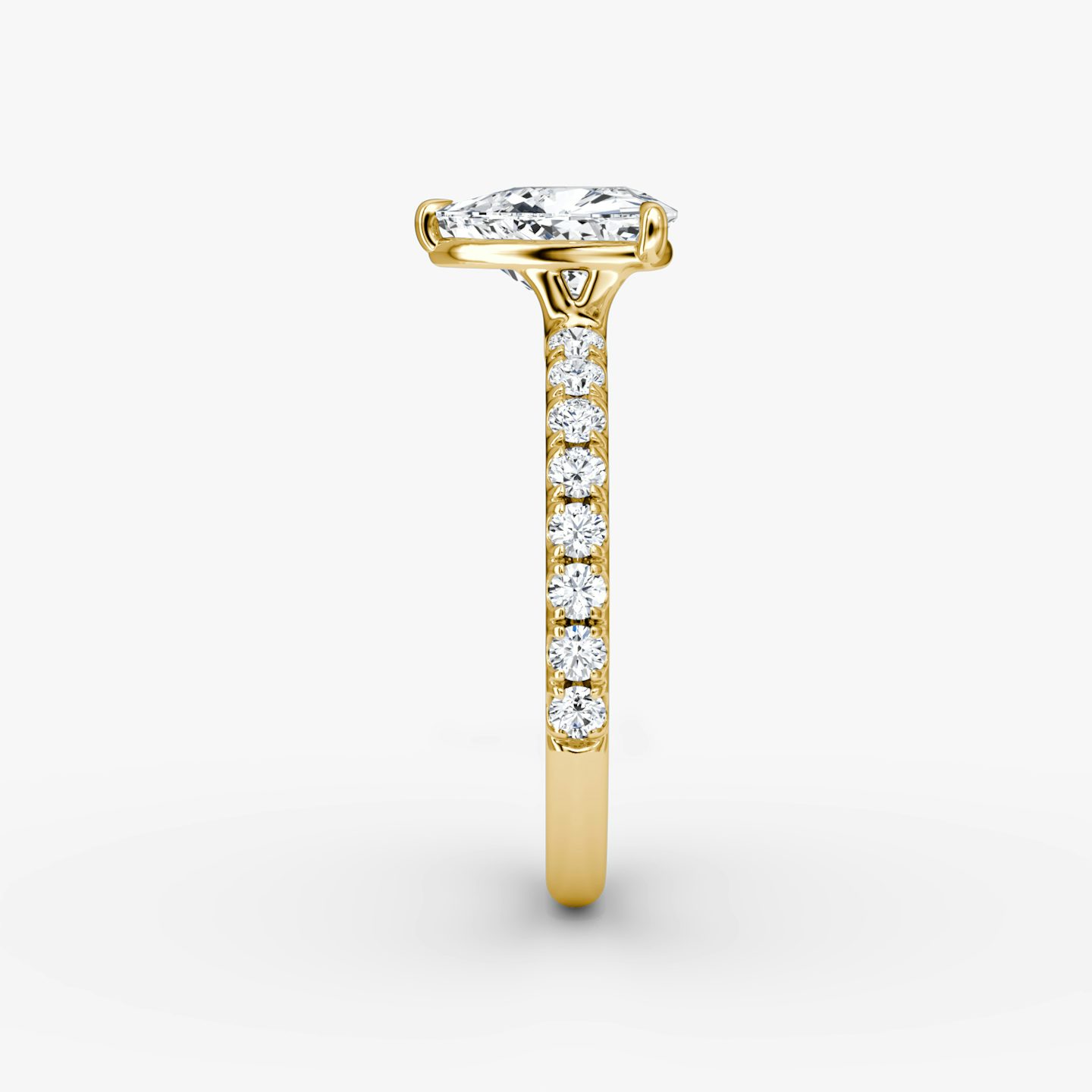 The Signature | Trillion | 18k | 18k Yellow Gold | Band: Pavé | Band width: Large | Setting style: Plain | Diamond orientation: vertical | Carat weight: See full inventory