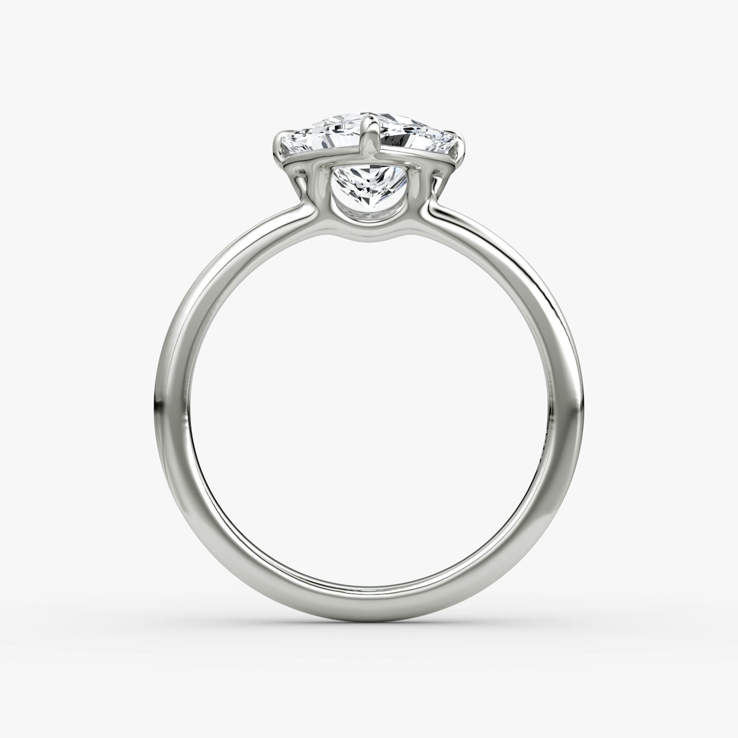 The Signature | Trillion | 18k | 18k White Gold | Band width: Large | Band: Plain | Setting style: Plain | Diamond orientation: vertical | Carat weight: See full inventory