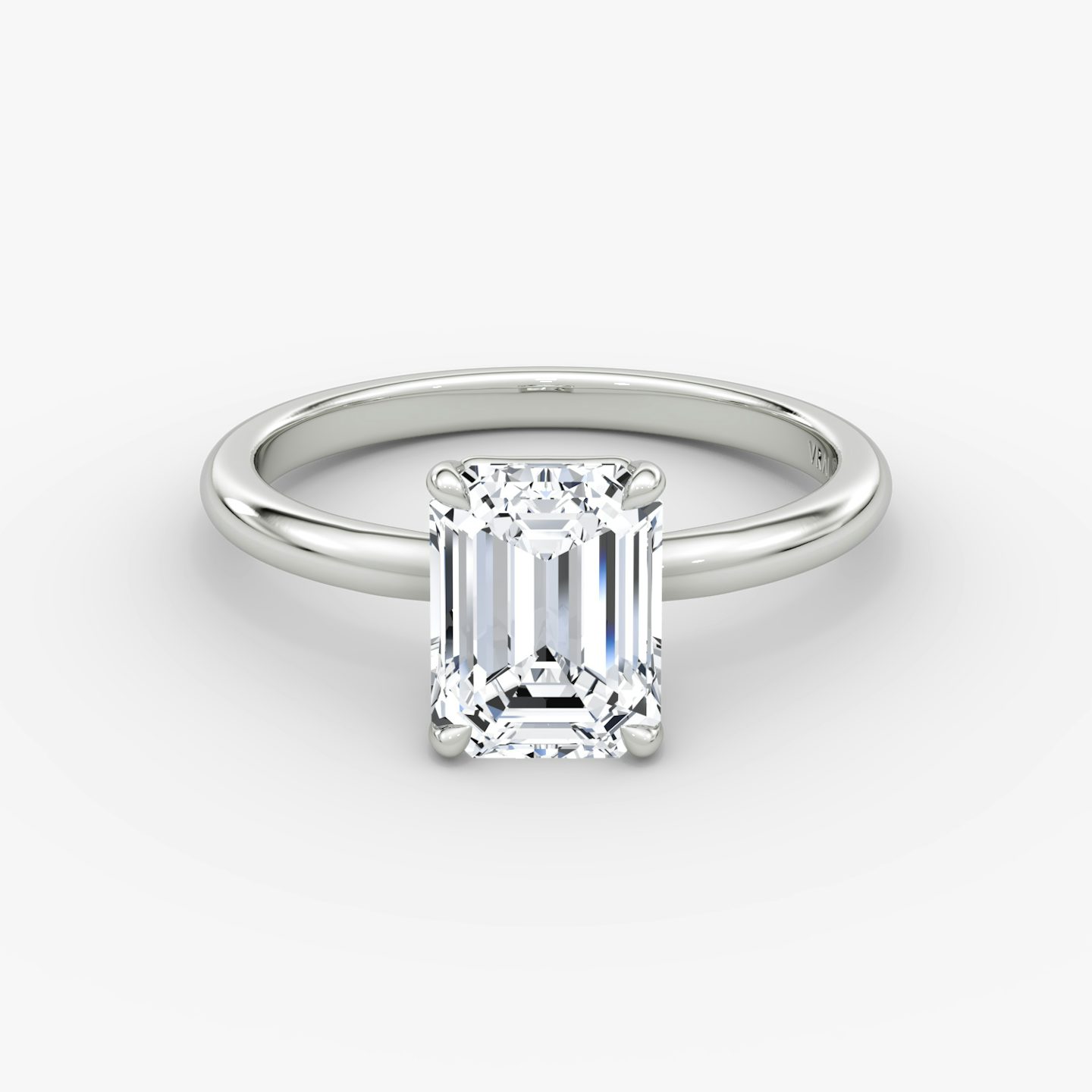 The Signature | Emerald | 18k | 18k White Gold | Band: Plain | Band width: Large | Setting style: Plain | Diamond orientation: vertical | Carat weight: See full inventory