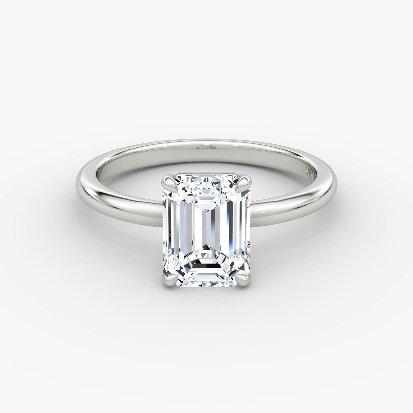 The Signature | Emerald | 18k | 18k White Gold | Band width: Large | Band: Plain | Setting style: Plain | Diamond orientation: vertical | Carat weight: See full inventory