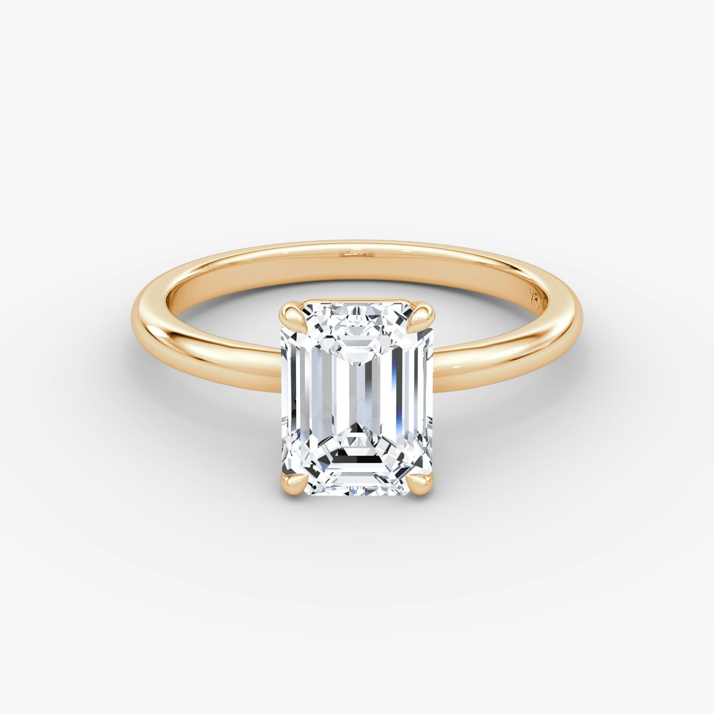 The Signature | Emerald | 14k | 14k Rose Gold | Band: Plain | Band width: Large | Setting style: Plain | Diamond orientation: vertical | Carat weight: See full inventory