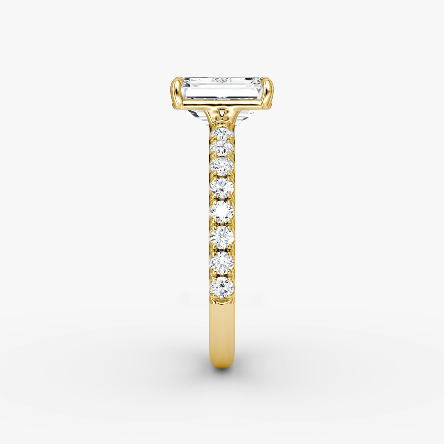 The Signature | Emerald | 18k | 18k Yellow Gold | Band: Pavé | Band width: Large | Setting style: Plain | Diamond orientation: vertical | Carat weight: See full inventory