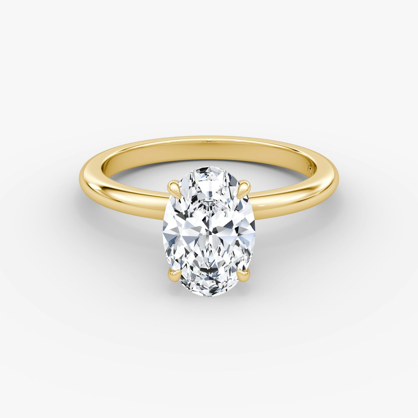 The Veiled Halo | Oval | 18k | 18k Yellow Gold | Band: Plain | Diamond orientation: vertical | Carat weight: See full inventory
