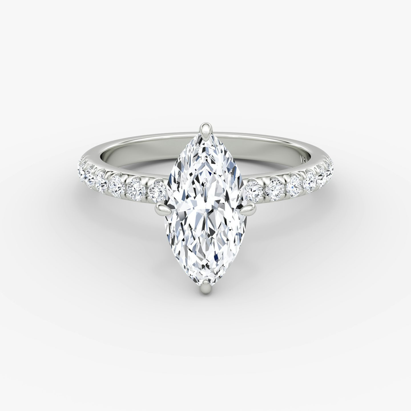 The Veiled Halo | Pavé Marquise | 18k | 18k White Gold | Band: Pavé | Diamond orientation: vertical | Carat weight: See full inventory