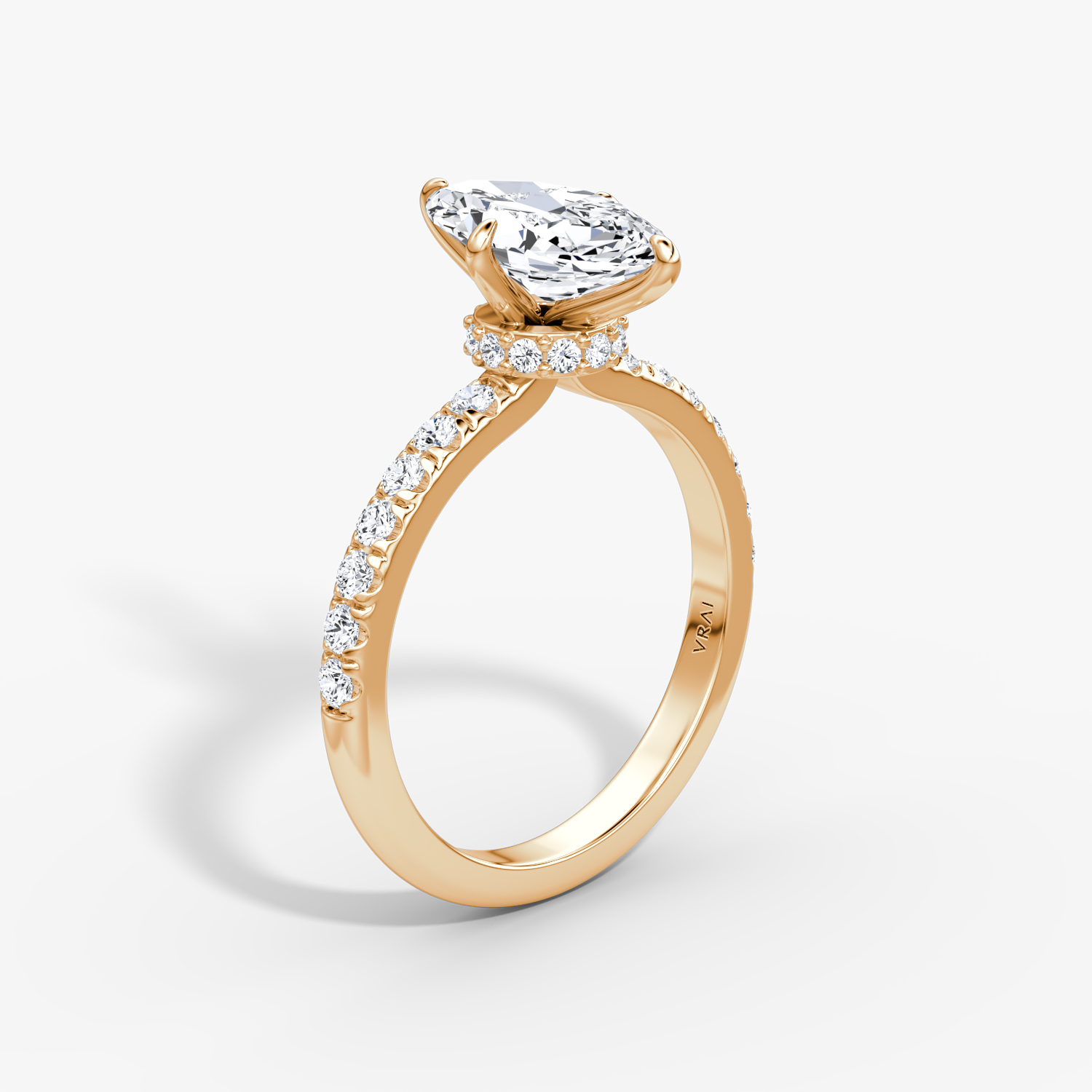 Veiled Halo Marquise Engagement Ring | 14k Rose Gold
