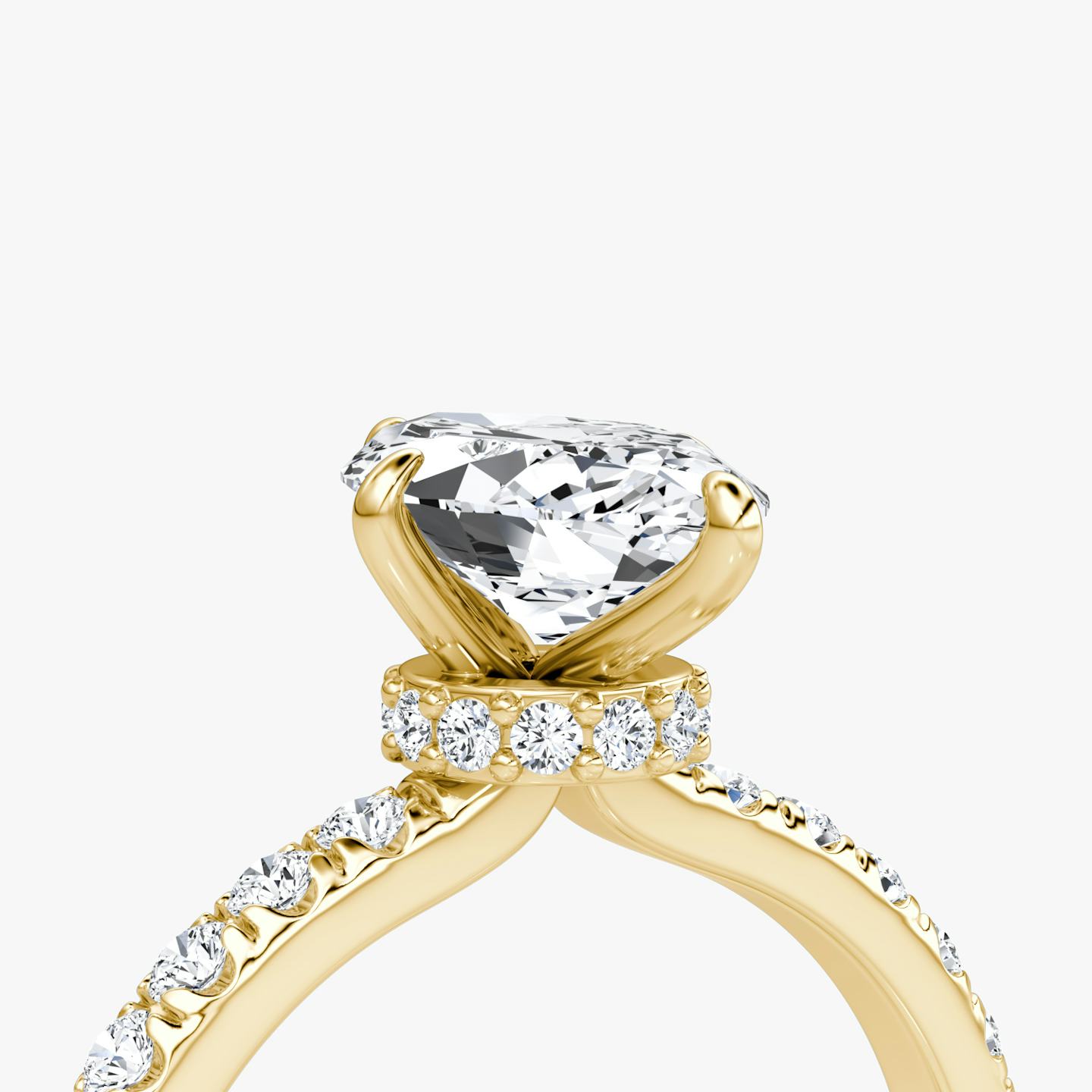 The Veiled Halo | Pavé Marquise | 18k | 18k Yellow Gold | Band: Pavé | Diamond orientation: vertical | Carat weight: See full inventory