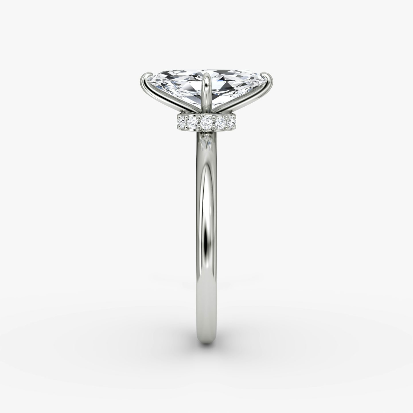 The Veiled Halo | Pavé Marquise | Platinum | Band: Plain | Diamond orientation: vertical | Carat weight: See full inventory