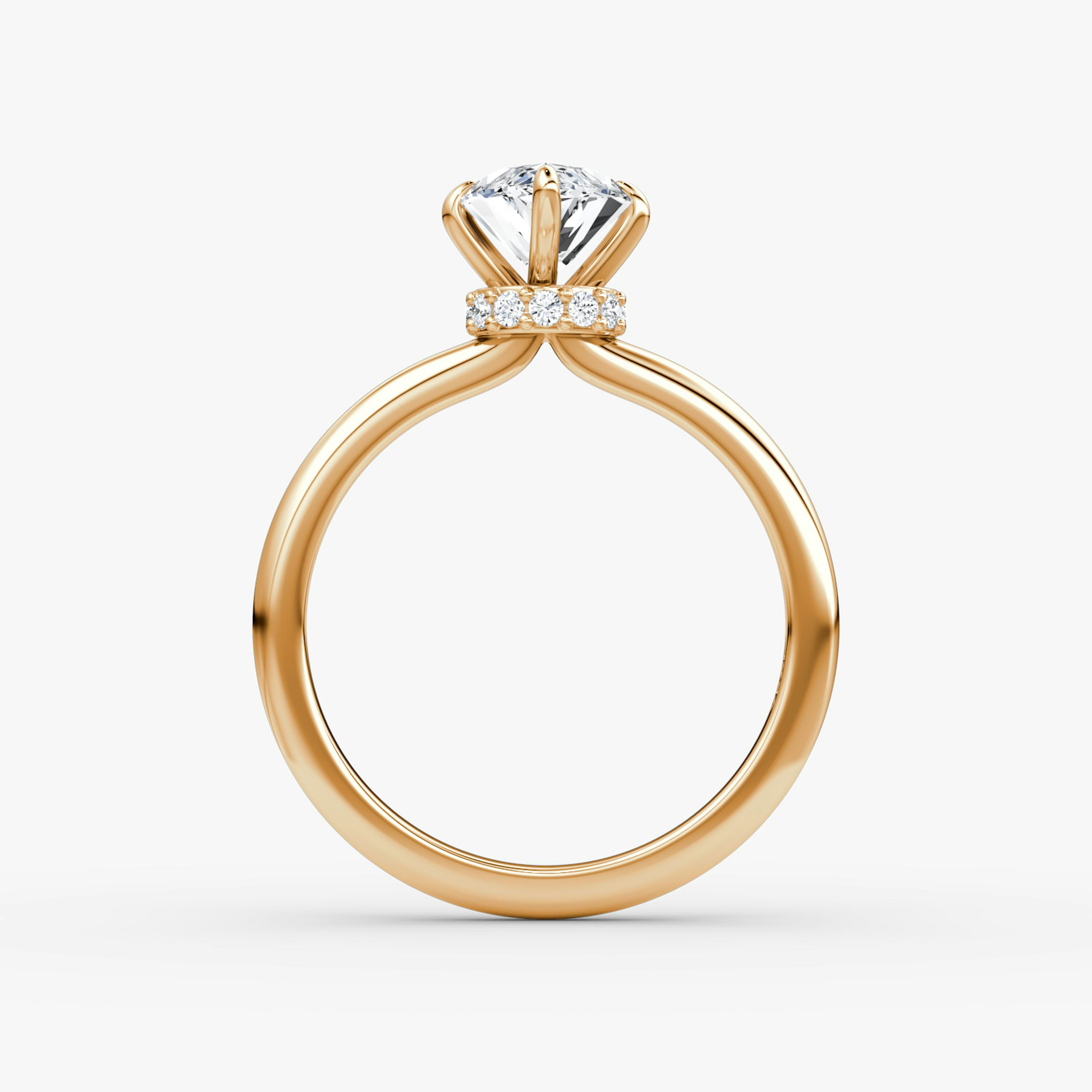 The Veiled Halo | Pavé Marquise | 14k | 14k Rose Gold | Band: Plain | Diamond orientation: vertical | Carat weight: See full inventory