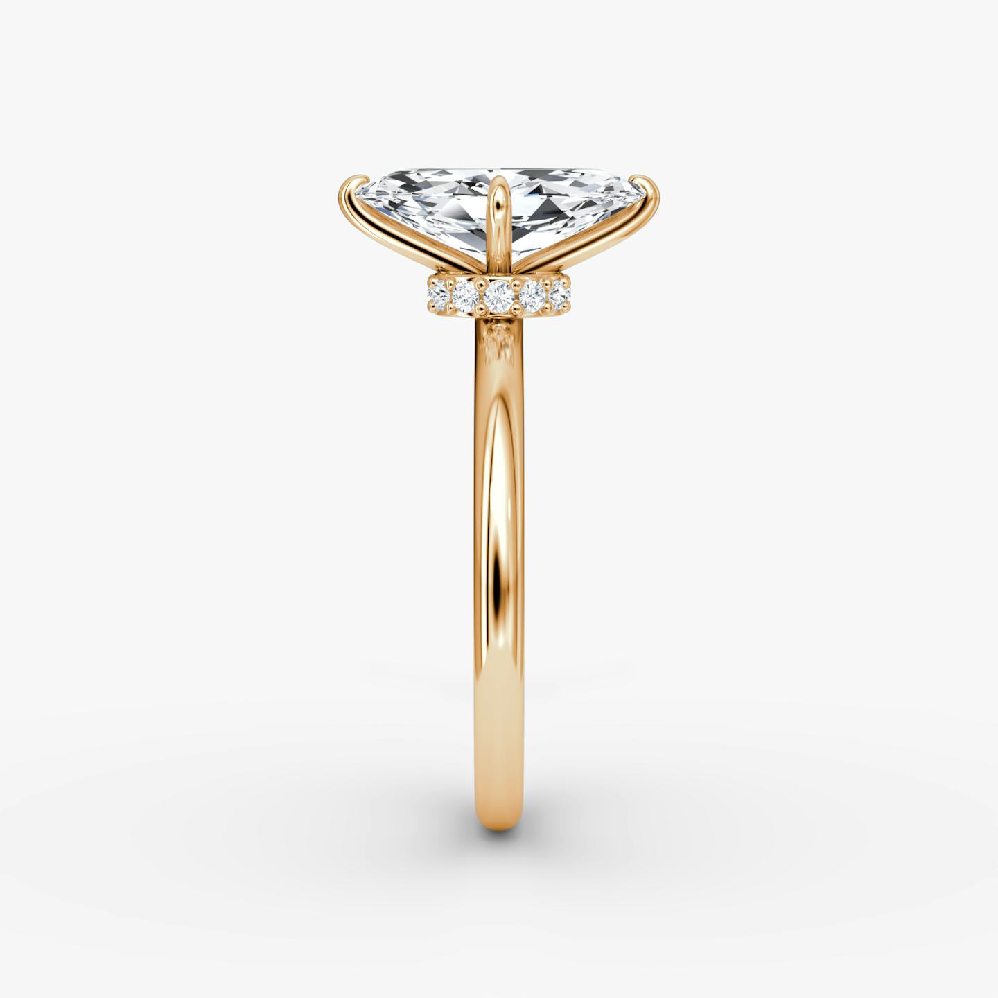 The Veiled Halo | Pavé Marquise | 14k | 14k Rose Gold | Band: Plain | Diamond orientation: vertical | Carat weight: See full inventory