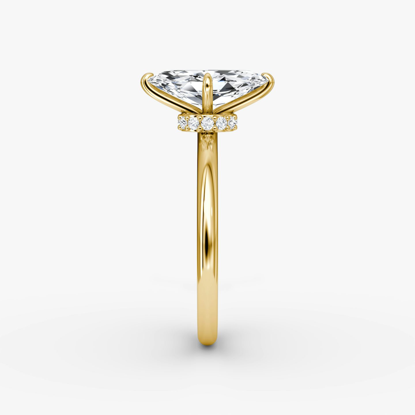 The Veiled Halo | Pavé Marquise | 18k | 18k Yellow Gold | Band: Plain | Diamond orientation: vertical | Carat weight: See full inventory