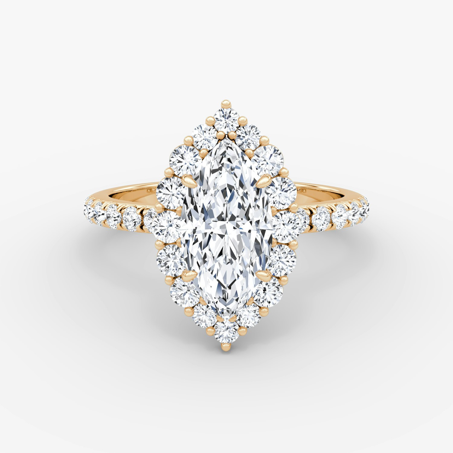 Signature Floral Halo Marquise Engagement Ring | 14k Rose Gold