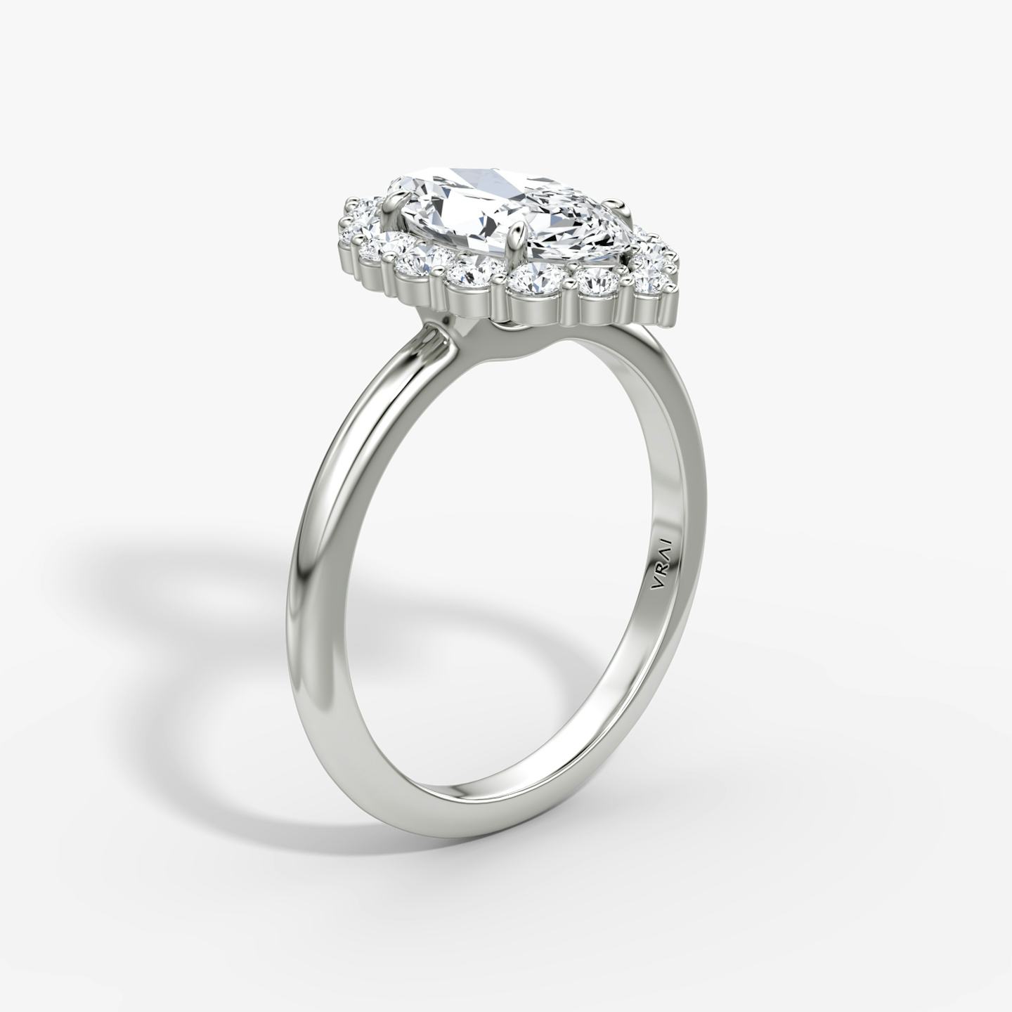 The Signature Floral Halo | Pavé Marquise | Platinum | Band: Plain | Diamond orientation: vertical | Carat weight: See full inventory