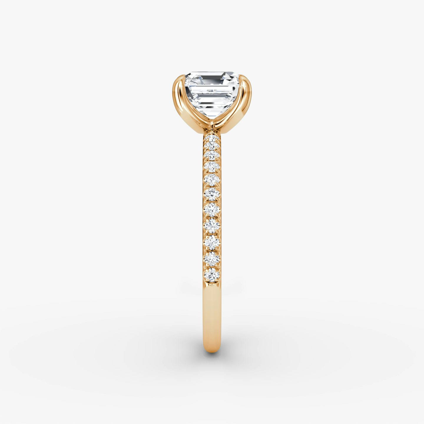 The Classic | Asscher | 14k | 14k Rose Gold | Band width: Standard | Band: Pavé | Diamond orientation: vertical | Carat weight: See full inventory