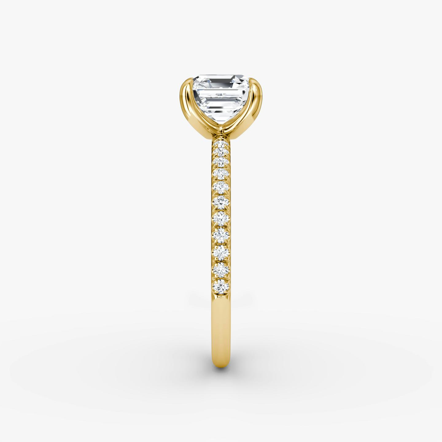 The Classic | Asscher | 18k | 18k Yellow Gold | Band width: Standard | Band: Pavé | Diamond orientation: vertical | Carat weight: See full inventory
