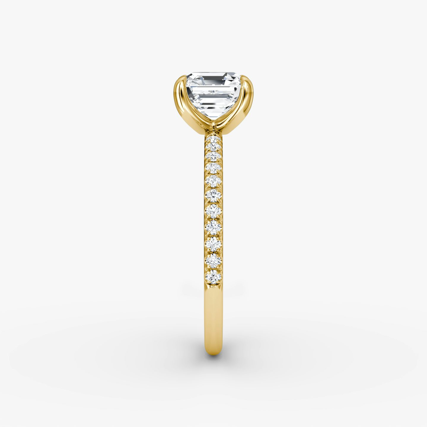 The Classic | Asscher | 18k | 18k Yellow Gold | Band width: Standard | Band: Pavé | Diamond orientation: vertical | Carat weight: See full inventory