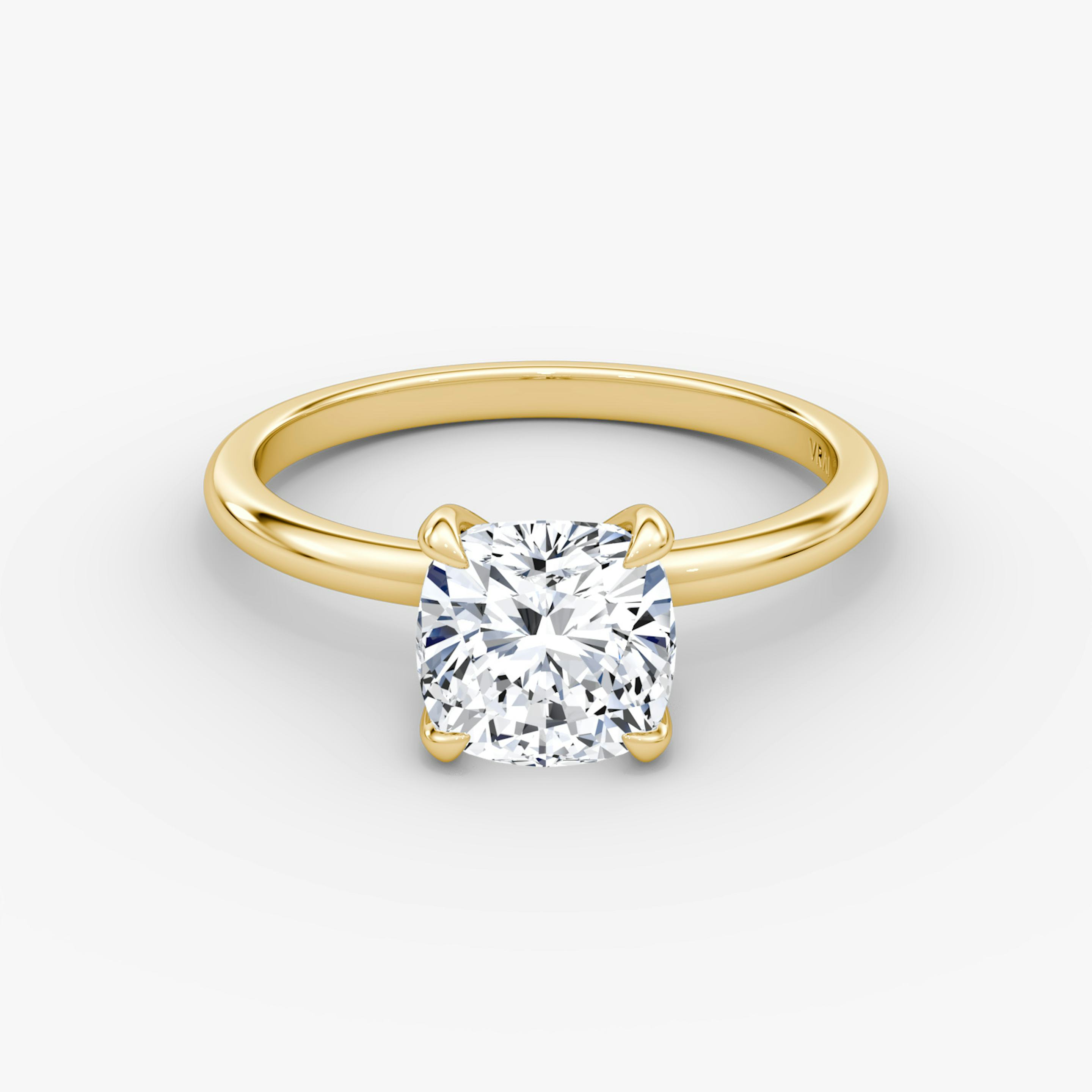 The Classic | Pavé Cushion | 18k | 18k Yellow Gold | Band width: Standard | Band: Plain | Diamond orientation: vertical | Carat weight: See full inventory