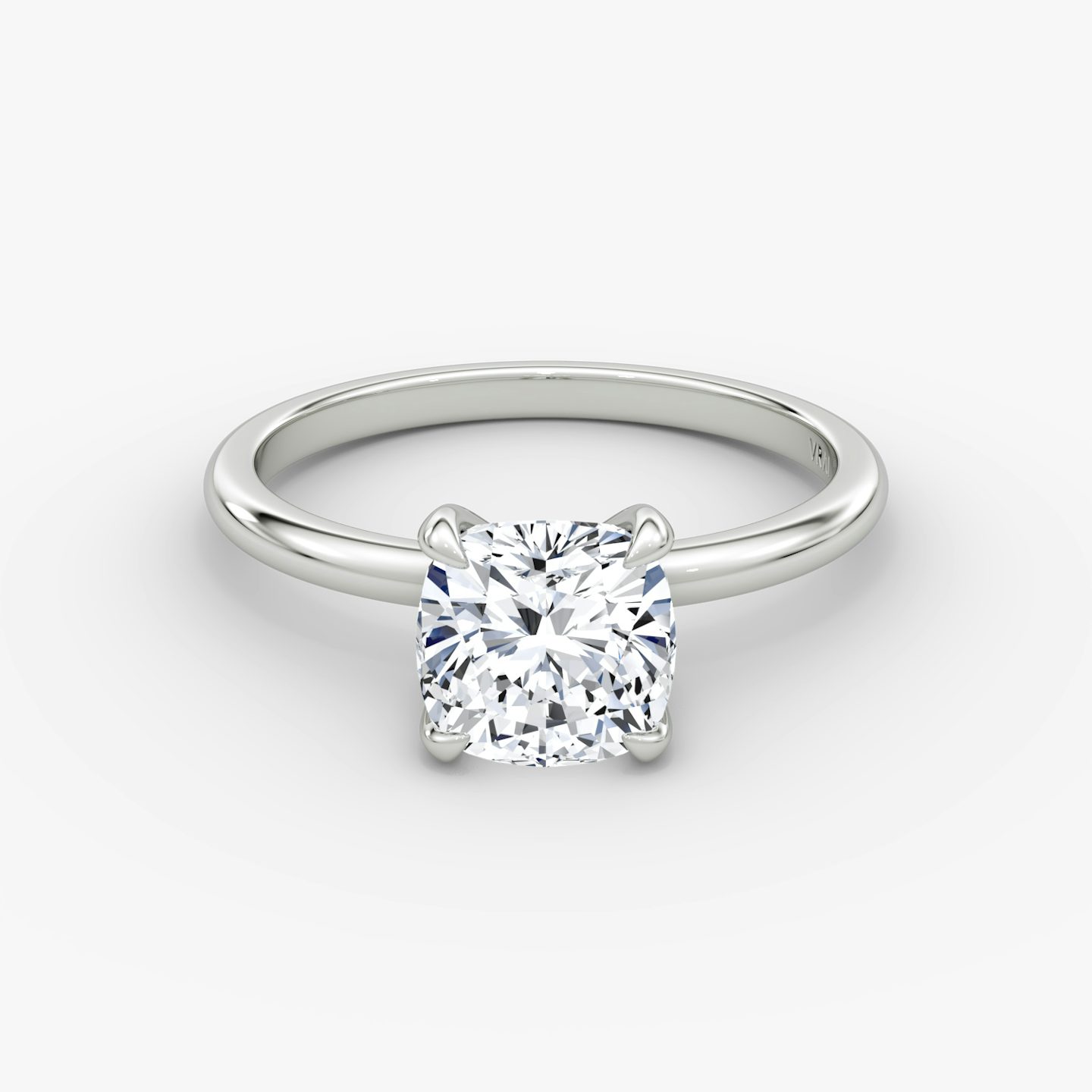 The Classic | Pavé Cushion | Platinum | Band width: Standard | Band: Plain | Diamond orientation: vertical | Carat weight: See full inventory