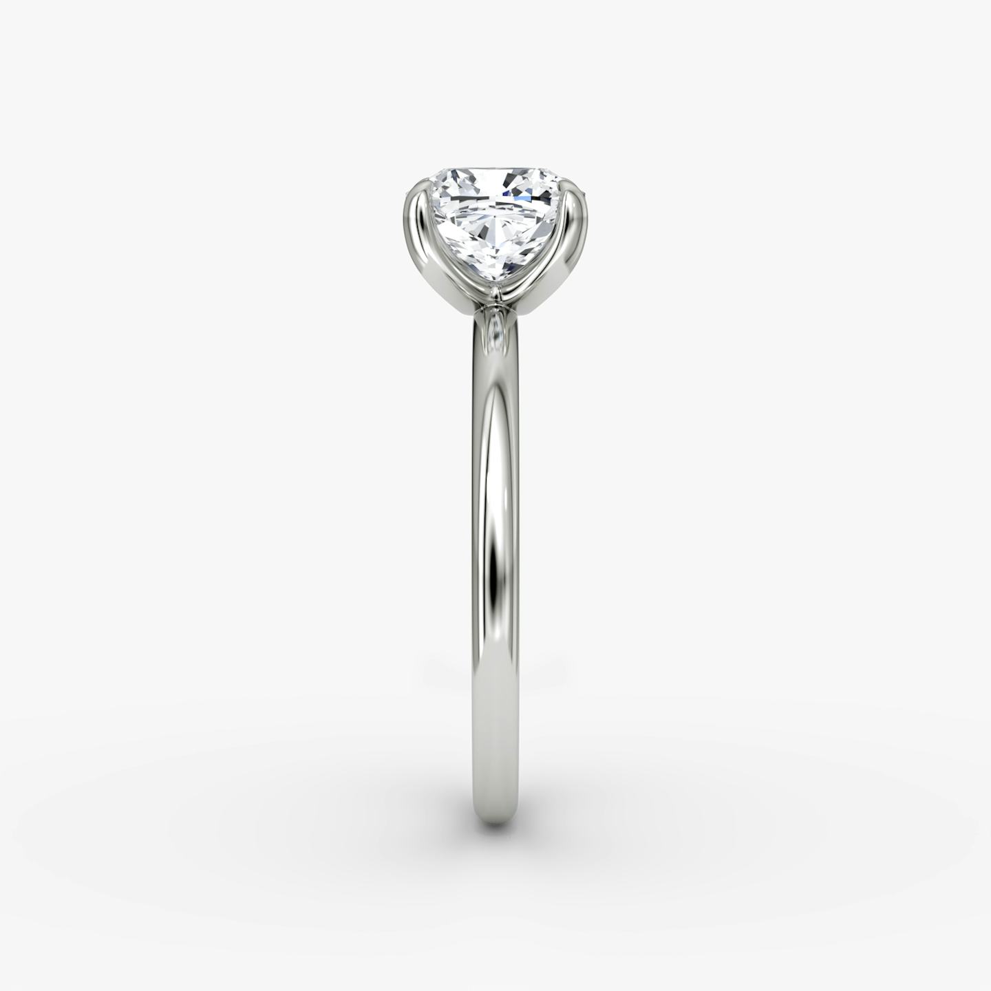 The Classic | Pavé Cushion | 18k | 18k White Gold | Band width: Standard | Band: Plain | Diamond orientation: vertical | Carat weight: See full inventory