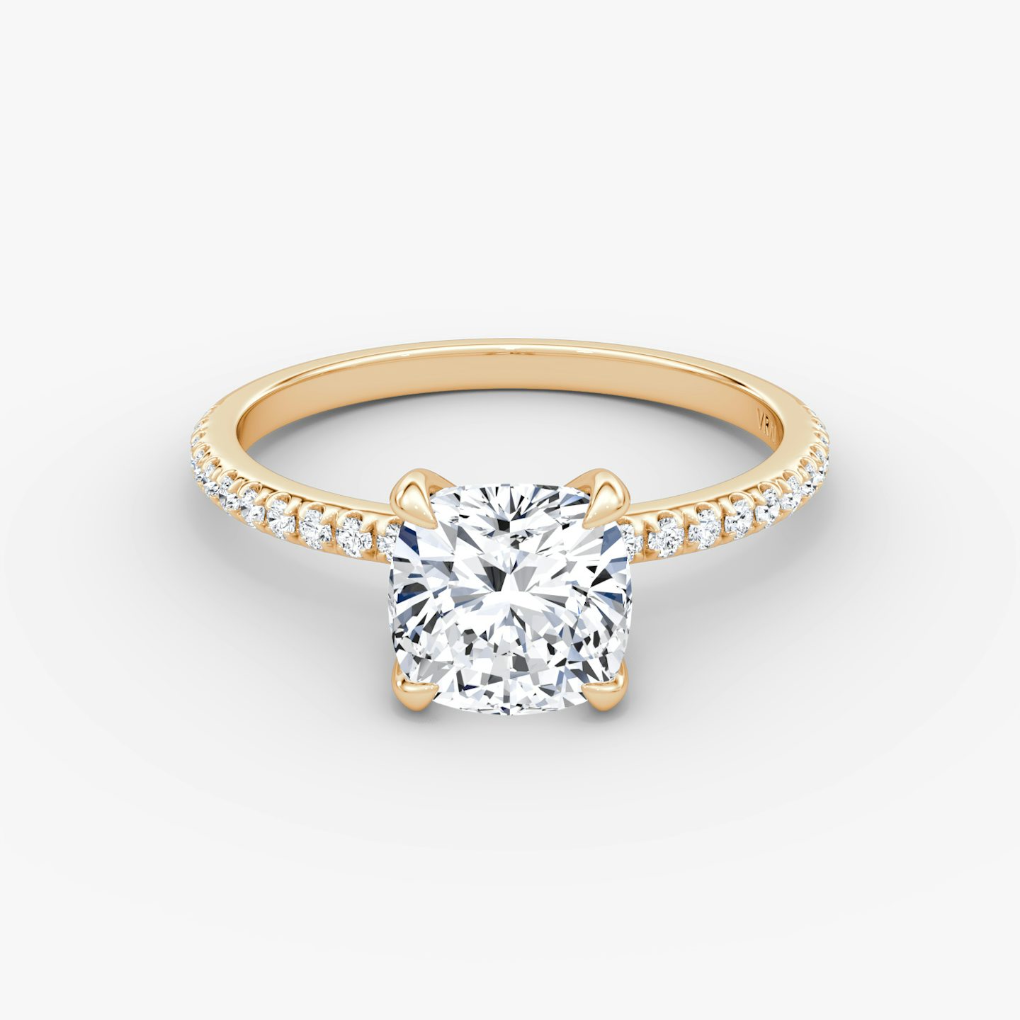 The Classic | Pavé Cushion | 14k | 14k Rose Gold | Band width: Standard | Band: Pavé | Diamond orientation: vertical | Carat weight: See full inventory