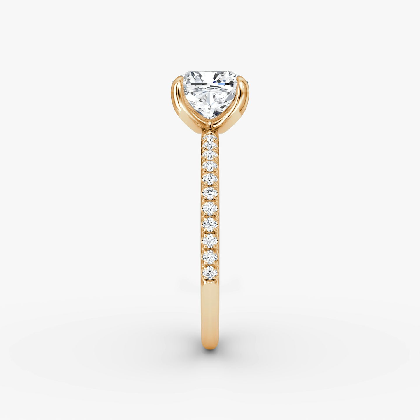 The Classic | Pavé Cushion | 14k | 14k Rose Gold | Band width: Standard | Band: Pavé | Diamond orientation: vertical | Carat weight: See full inventory