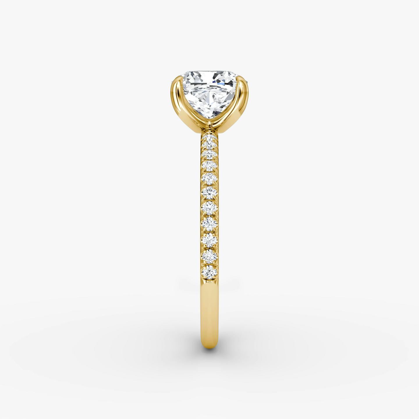 The Classic | Pavé Cushion | 18k | 18k Yellow Gold | Band width: Standard | Band: Pavé | Diamond orientation: vertical | Carat weight: See full inventory