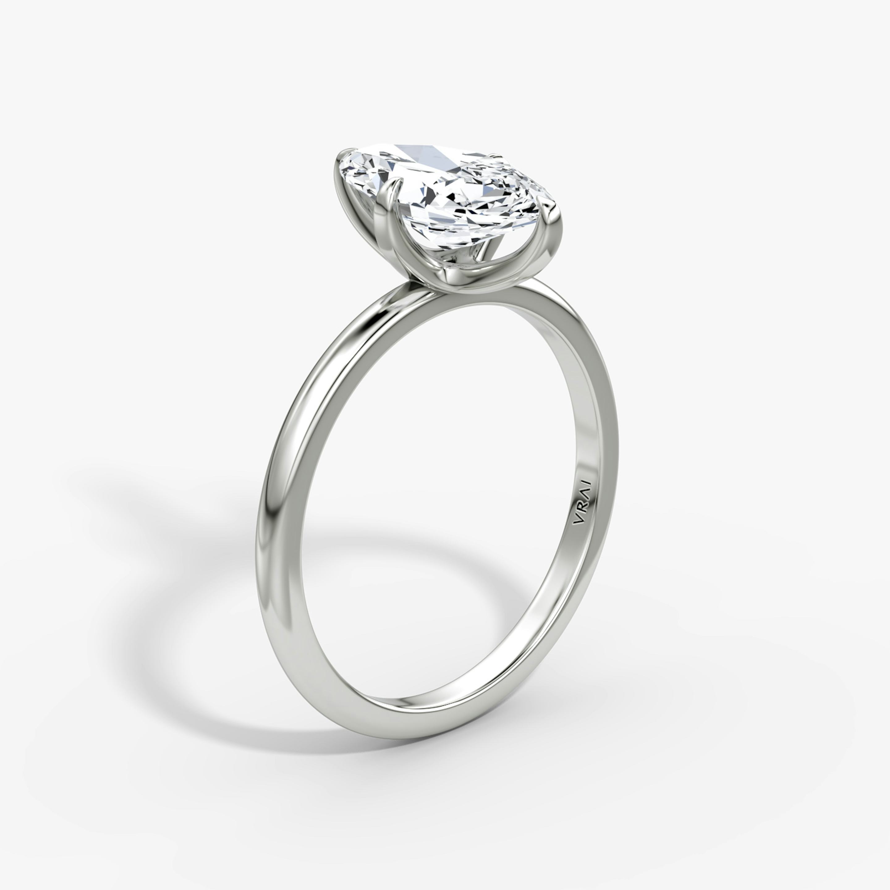 The Classic | Pavé Marquise | 18k | 18k White Gold | Band width: Standard | Band: Plain | Diamond orientation: vertical | Carat weight: See full inventory