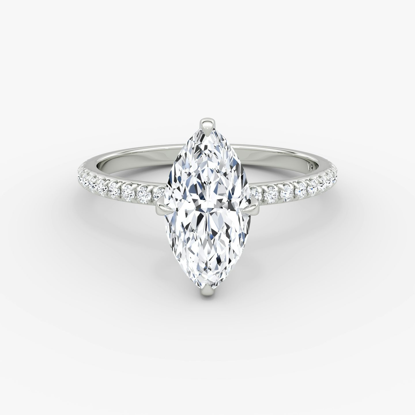The Classic | Pavé Marquise | 18k | 18k White Gold | Band width: Standard | Band: Pavé | Diamond orientation: vertical | Carat weight: See full inventory