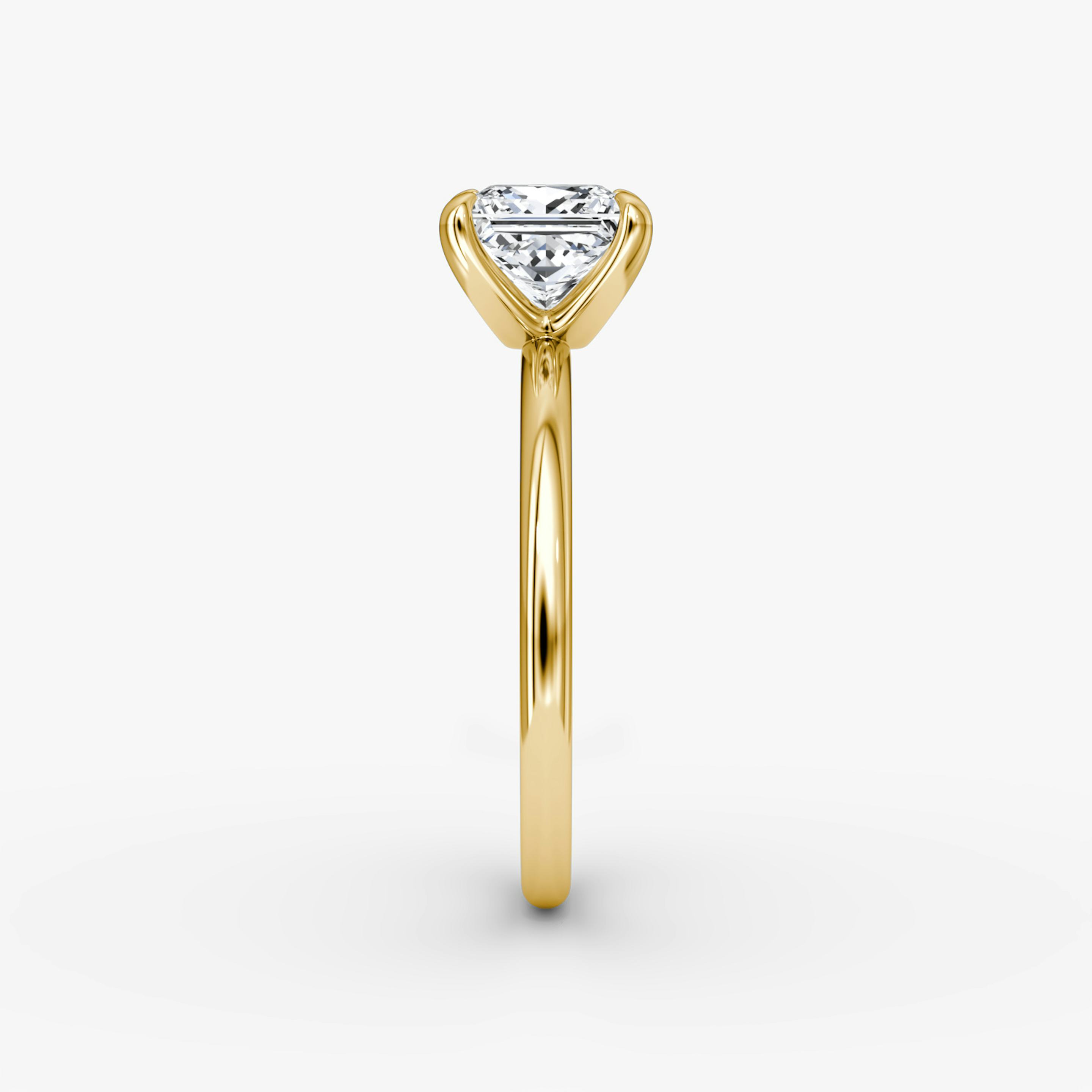 The Classic | Princess | 18k | 18k Yellow Gold | Band width: Standard | Band: Plain | Diamond orientation: vertical | Carat weight: See full inventory