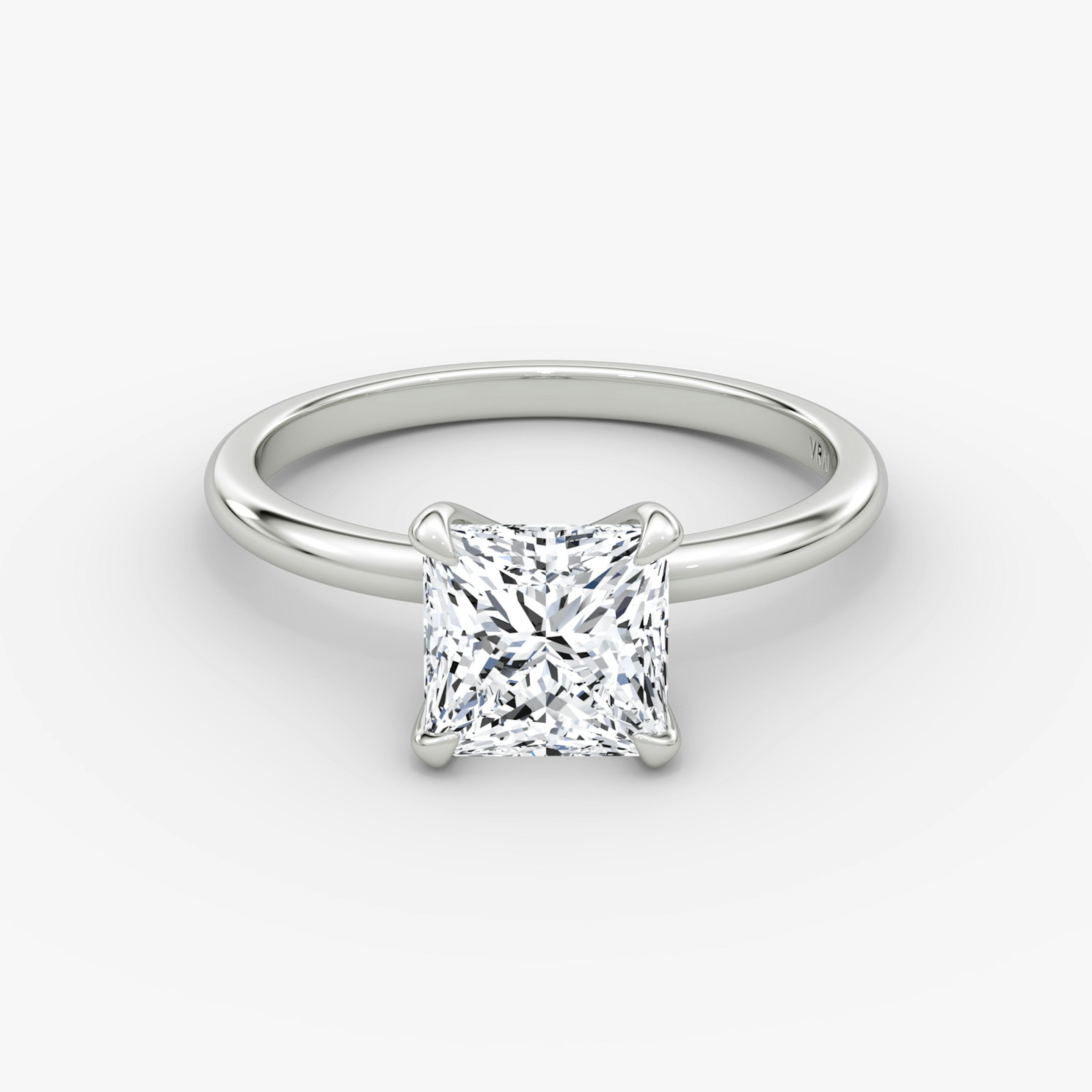 The Classic | Princess | 18k | 18k White Gold | Band width: Standard | Band: Plain | Diamond orientation: vertical | Carat weight: See full inventory