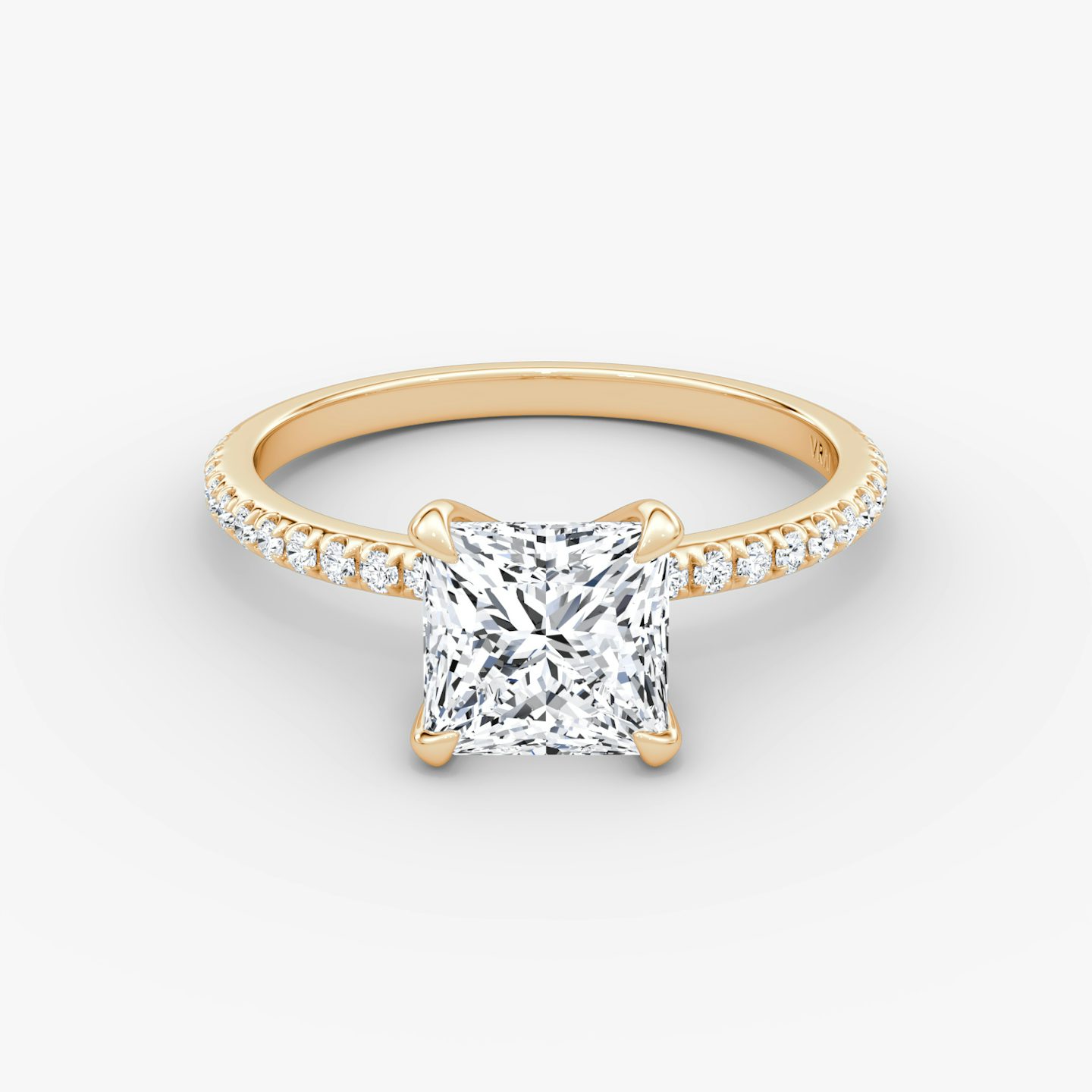 The Classic | Princess | 14k | 14k Rose Gold | Band width: Standard | Band: Pavé | Diamond orientation: vertical | Carat weight: See full inventory