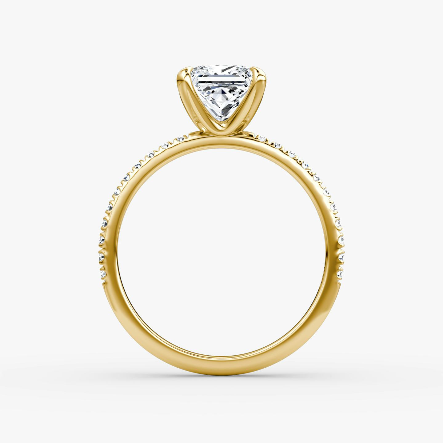 The Classic | Princess | 18k | 18k Yellow Gold | Band width: Standard | Band: Pavé | Diamond orientation: vertical | Carat weight: See full inventory