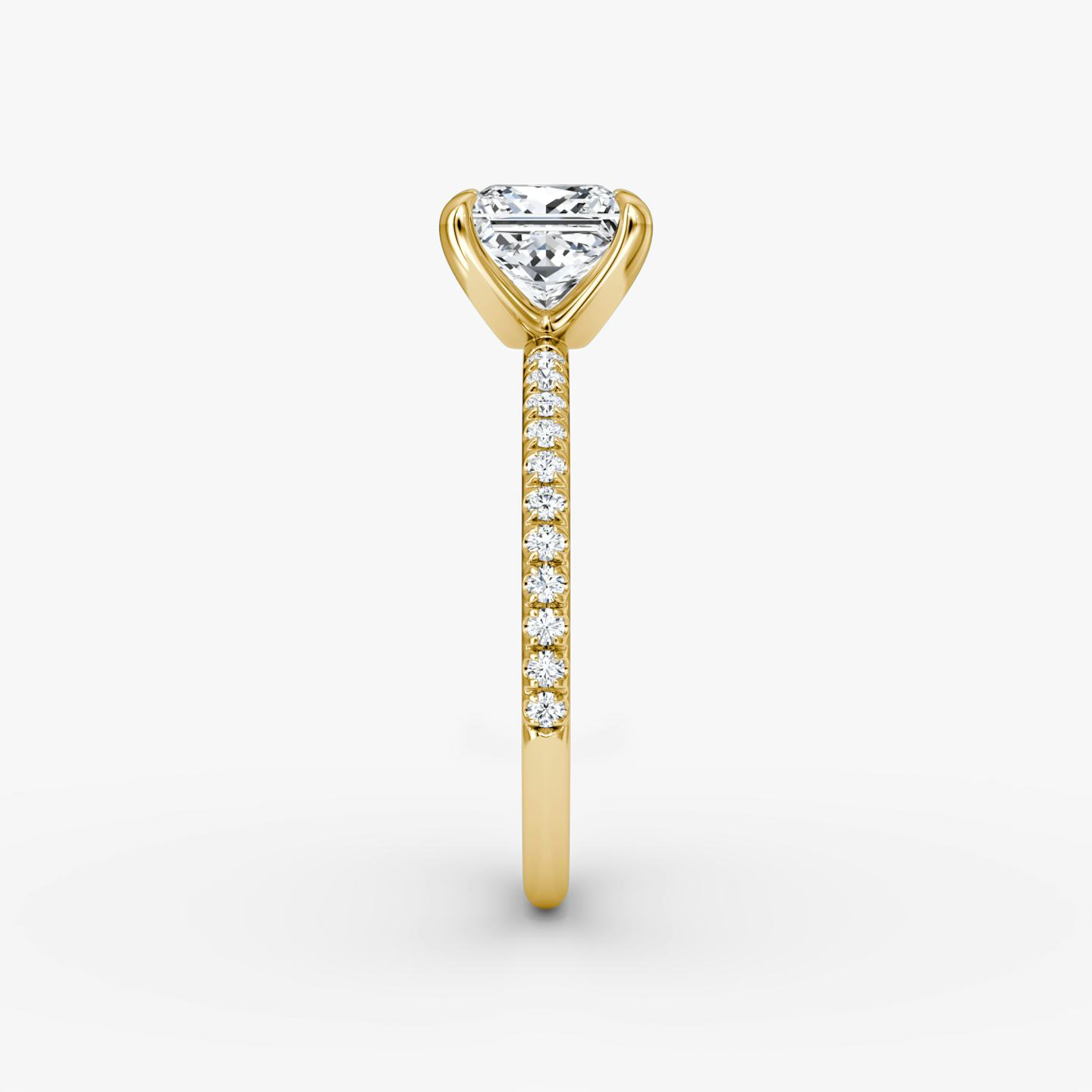 The Classic | Princess | 18k | 18k Yellow Gold | Band width: Standard | Band: Pavé | Diamond orientation: vertical | Carat weight: See full inventory