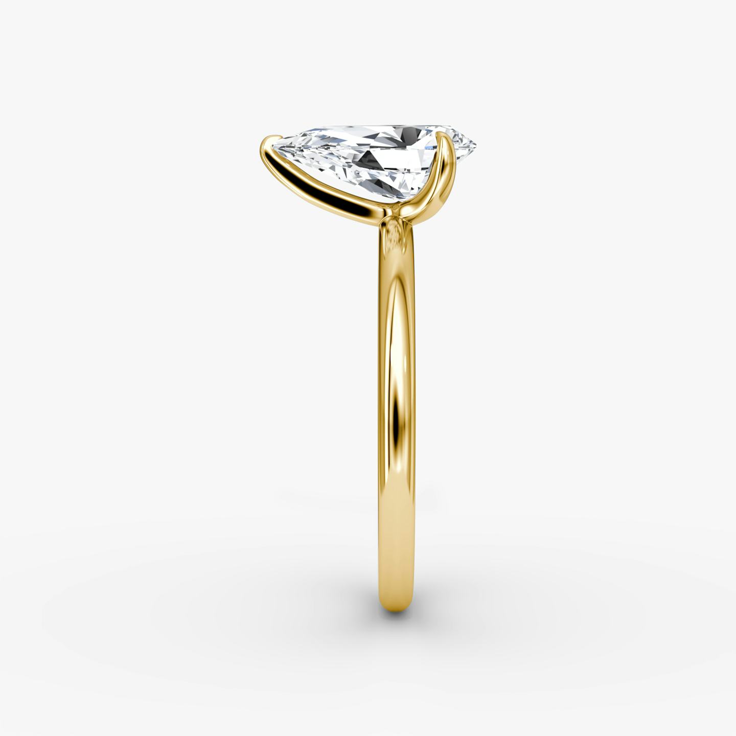 The Classic | Pear | 18k | 18k Yellow Gold | Band width: Standard | Band: Plain | Diamond orientation: vertical | Carat weight: See full inventory