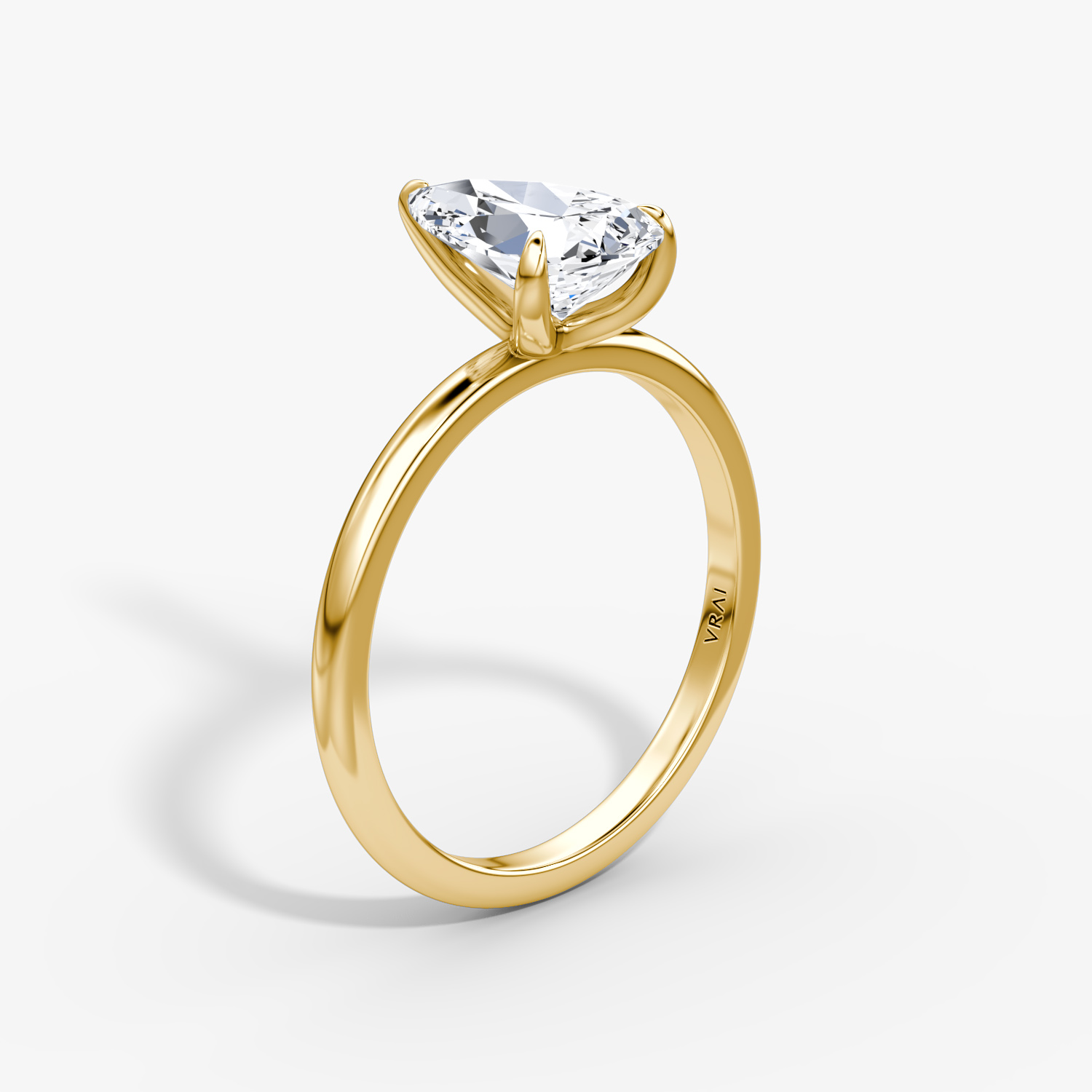 Classic Pear Engagement Ring | 18k Yellow Gold