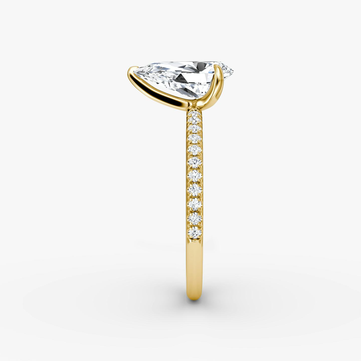 The Classic | Pear | 18k | 18k Yellow Gold | Band width: Standard | Band: Pavé | Diamond orientation: vertical | Carat weight: See full inventory
