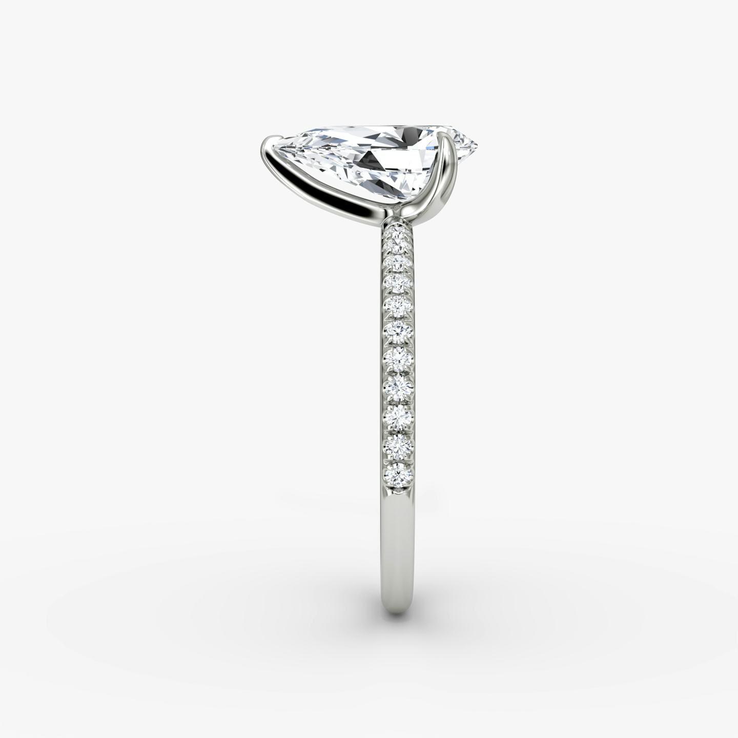 The Classic | Pear | Platinum | Band width: Standard | Band: Pavé | Diamond orientation: vertical | Carat weight: See full inventory