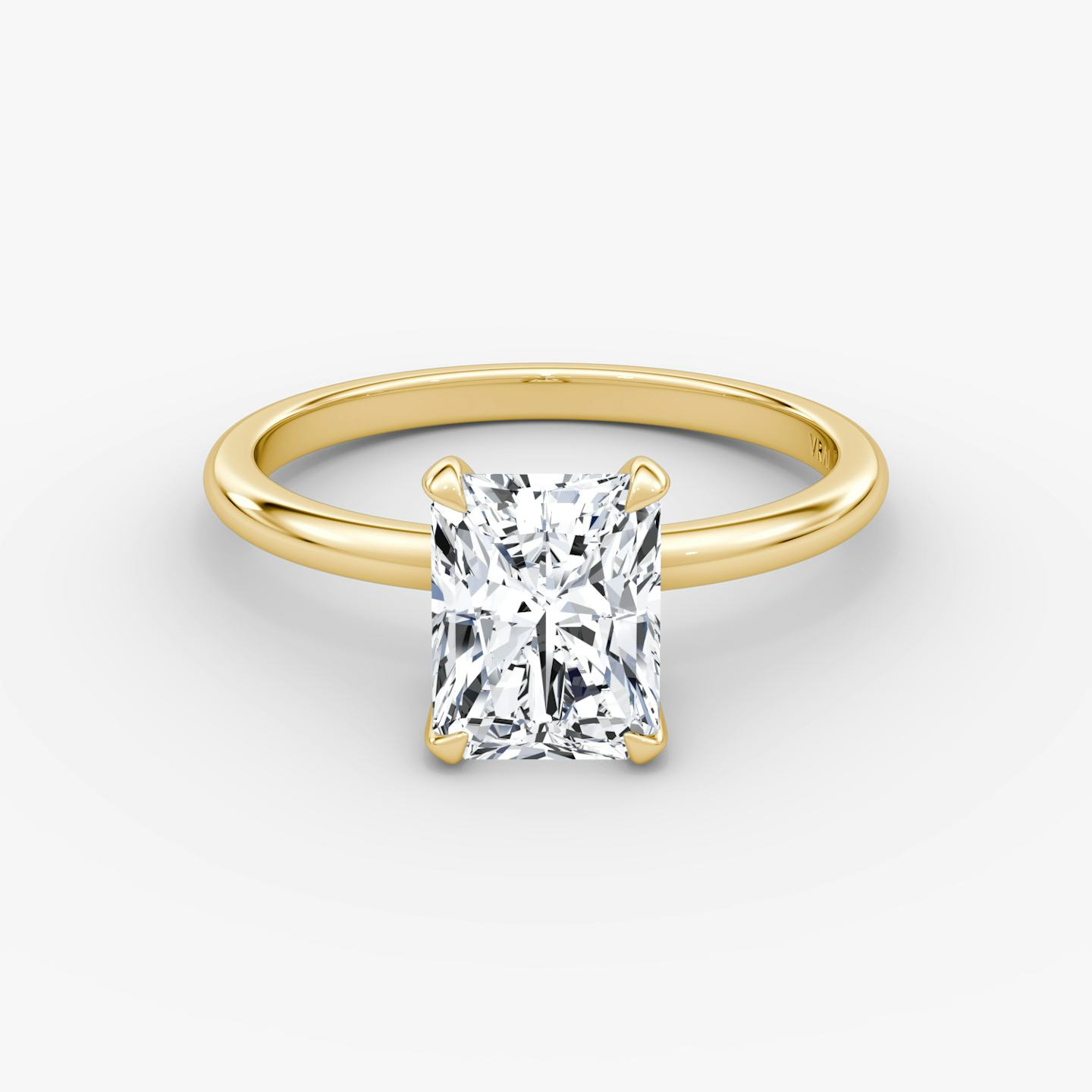 The Classic | Radiant | 18k | 18k Yellow Gold | Band width: Standard | Band: Plain | Diamond orientation: vertical | Carat weight: See full inventory