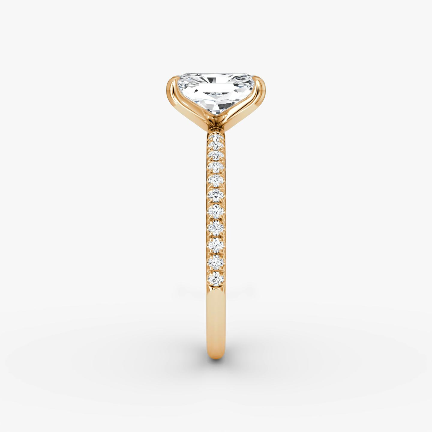 The Classic | Radiant | 14k | 14k Rose Gold | Band width: Standard | Band: Pavé | Diamond orientation: vertical | Carat weight: See full inventory
