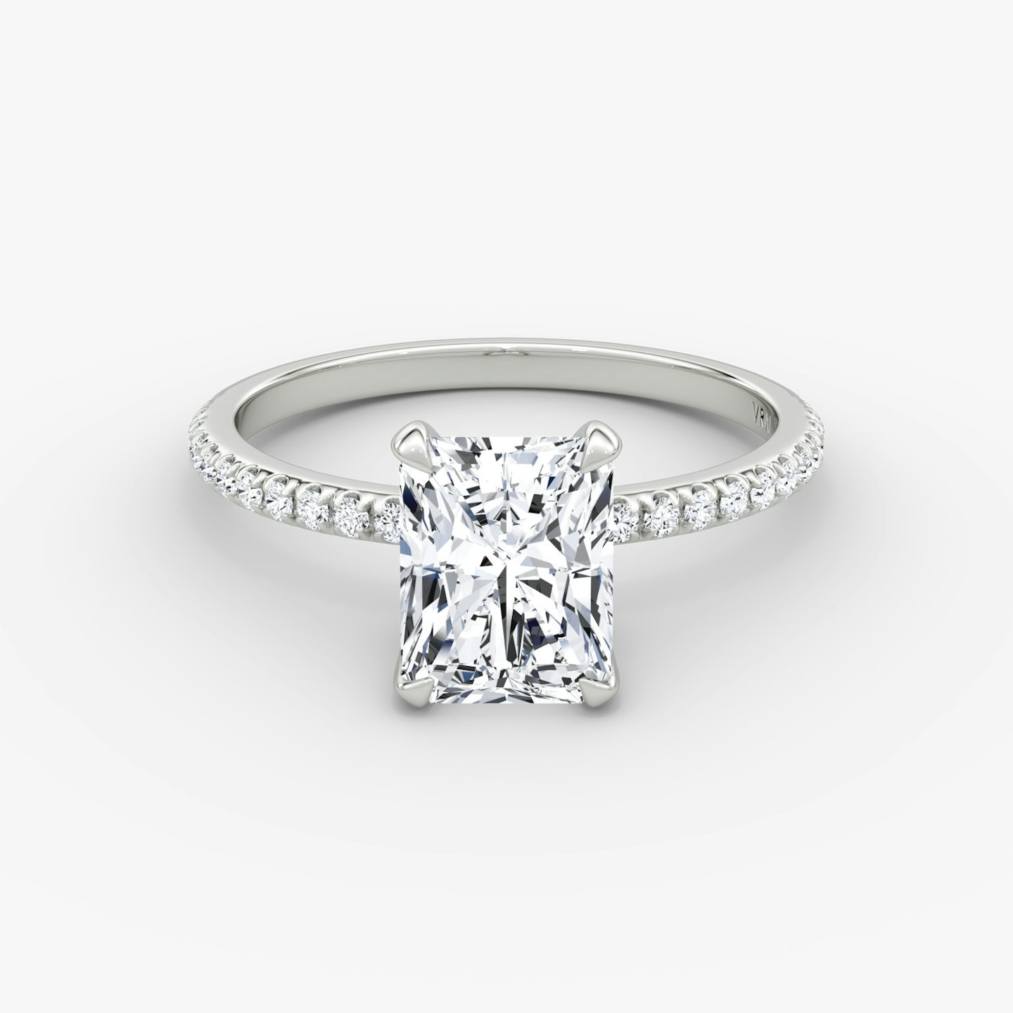 The Classic | Radiant | 18k | 18k White Gold | Band width: Standard | Band: Pavé | Diamond orientation: vertical | Carat weight: See full inventory