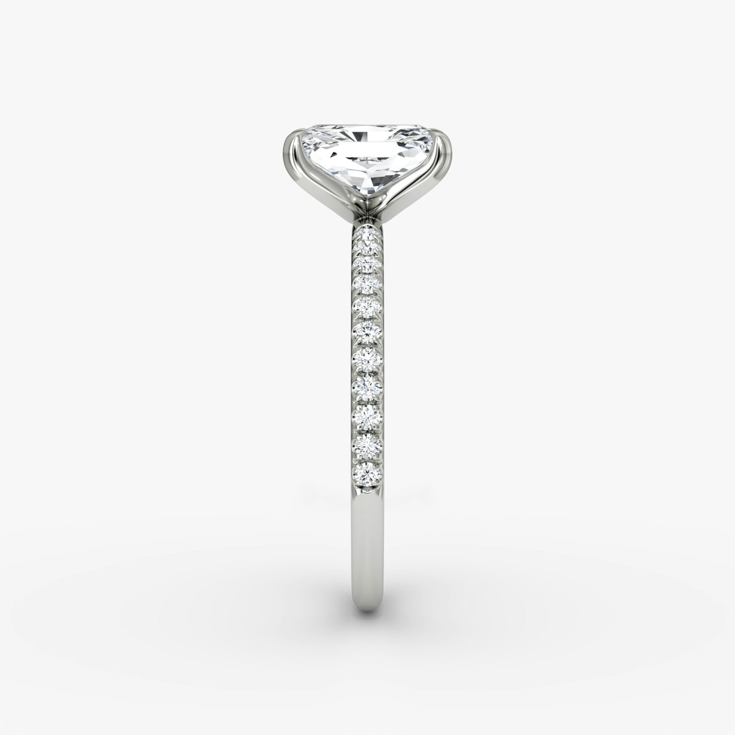 The Classic | radiant | 18k | white-gold | bandWidth: standard | bandAccent: pave | diamondOrientation: vertical | caratWeight: other