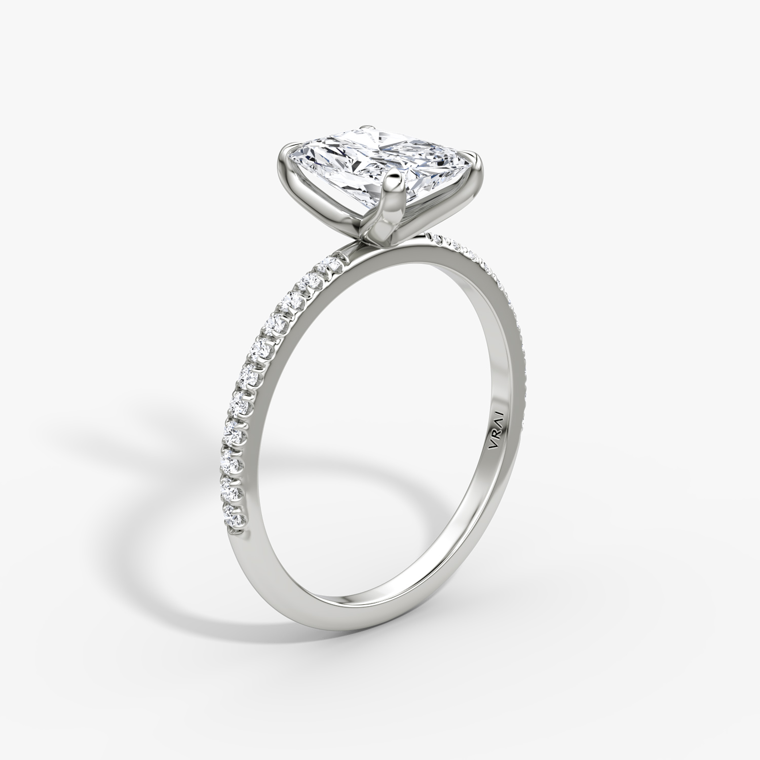 Classic Radiant Engagement Ring | 18k White Gold