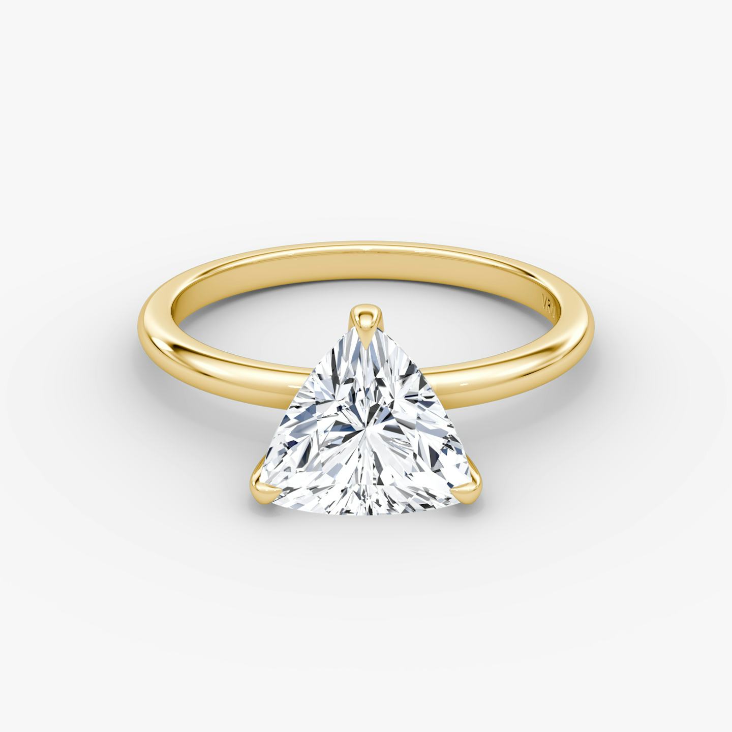 The Classic | Trillion | 18k | 18k Yellow Gold | Band width: Standard | Band: Plain | Diamond orientation: vertical | Carat weight: See full inventory