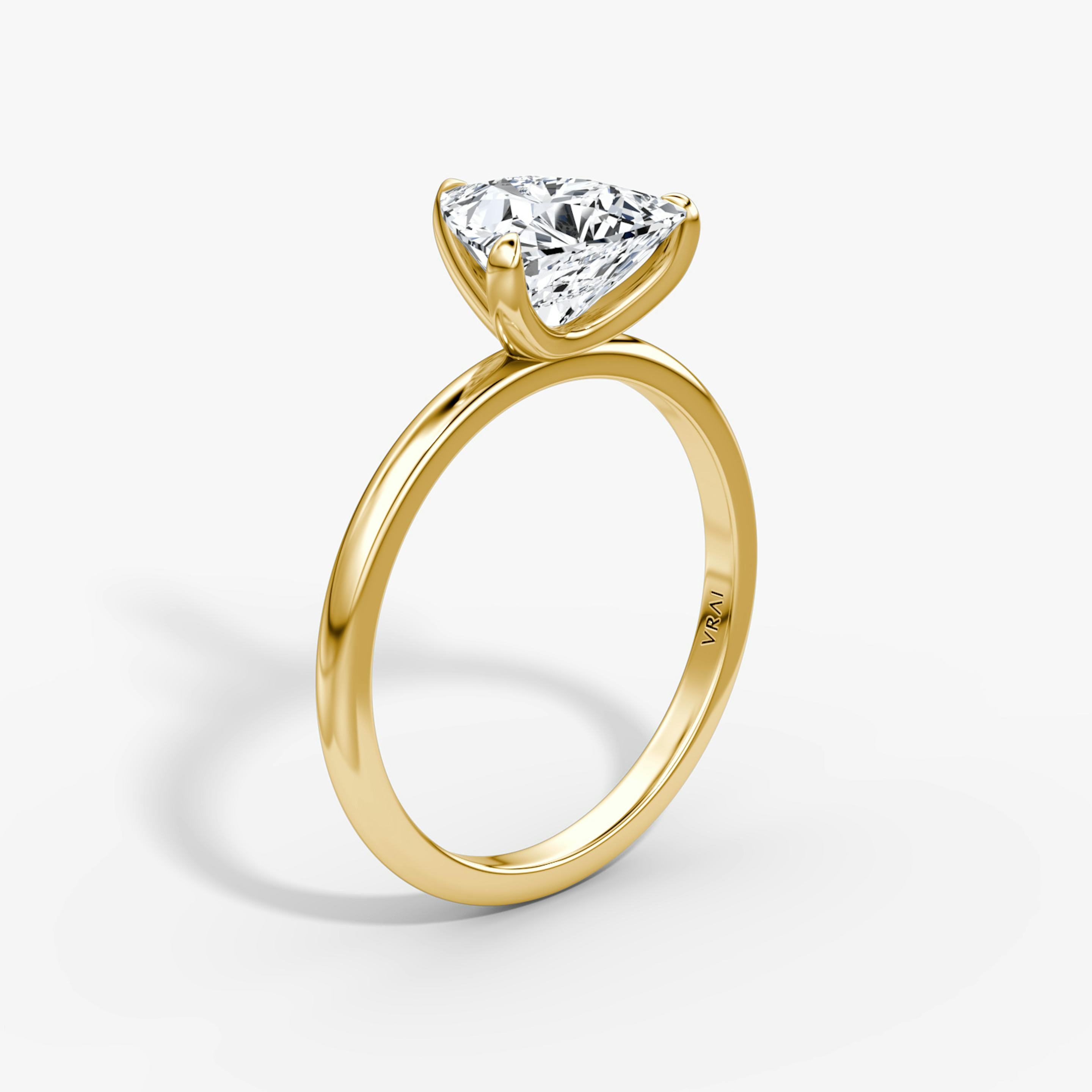 The Classic | Trillion | 18k | 18k Yellow Gold | Band width: Standard | Band: Plain | Diamond orientation: vertical | Carat weight: See full inventory